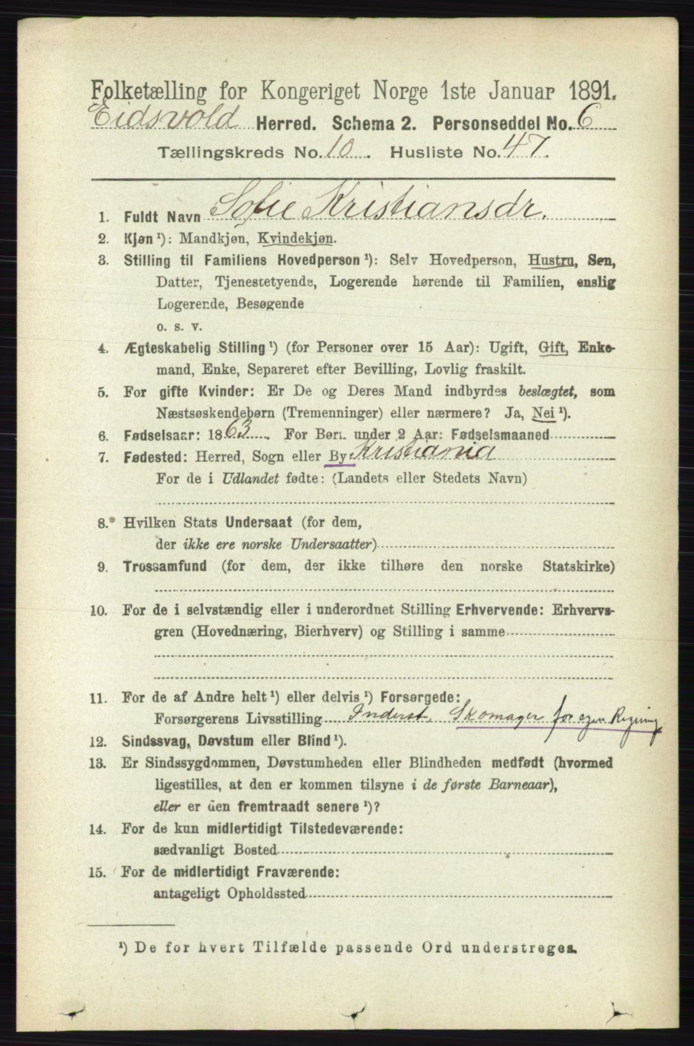 RA, 1891 census for 0237 Eidsvoll, 1891, p. 7128