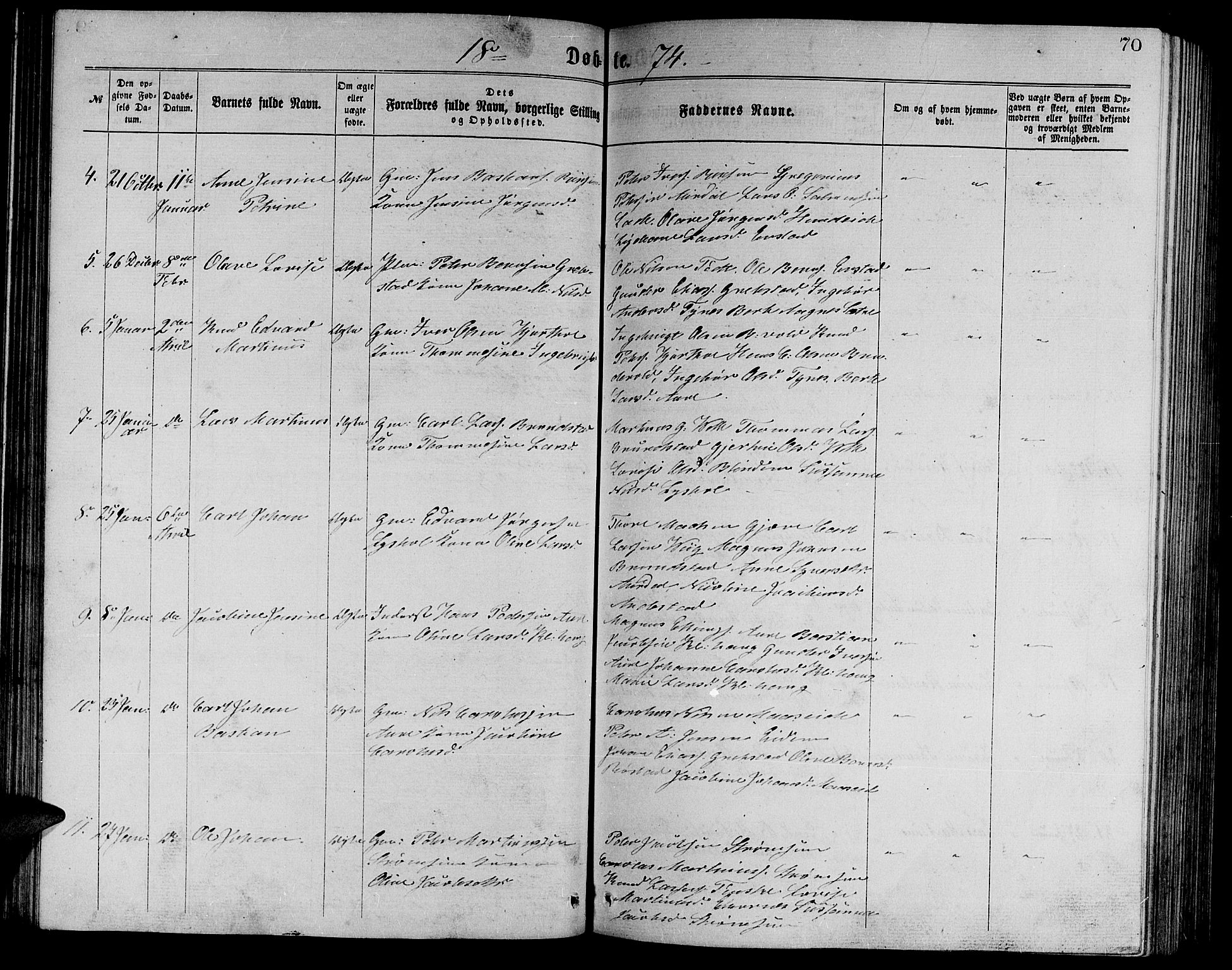 Ministerialprotokoller, klokkerbøker og fødselsregistre - Møre og Romsdal, AV/SAT-A-1454/523/L0338: Parish register (copy) no. 523C01, 1865-1877, p. 70