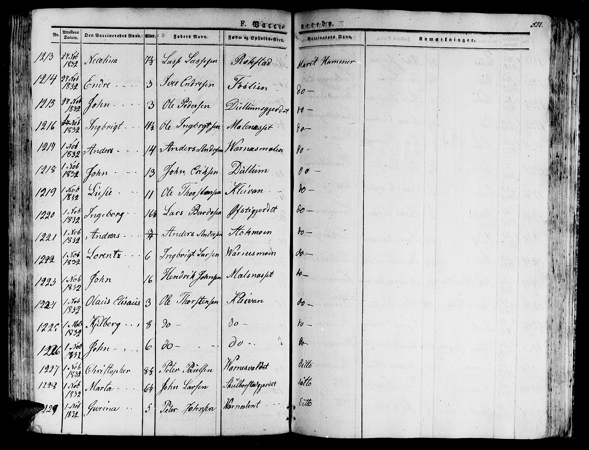 Ministerialprotokoller, klokkerbøker og fødselsregistre - Nord-Trøndelag, SAT/A-1458/709/L0070: Parish register (official) no. 709A10, 1820-1832, p. 522