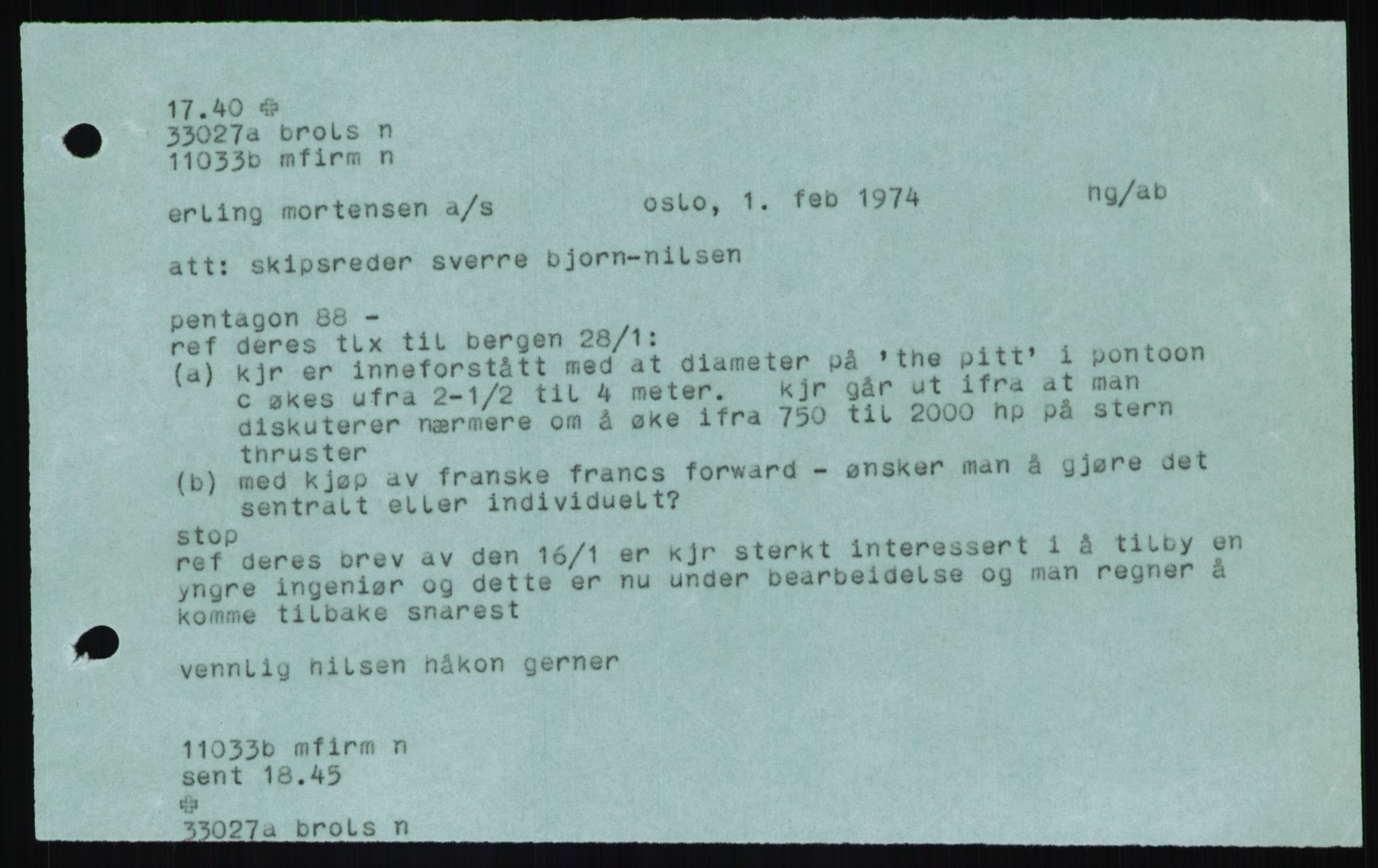 Pa 1503 - Stavanger Drilling AS, AV/SAST-A-101906/D/L0006: Korrespondanse og saksdokumenter, 1974-1984, p. 881