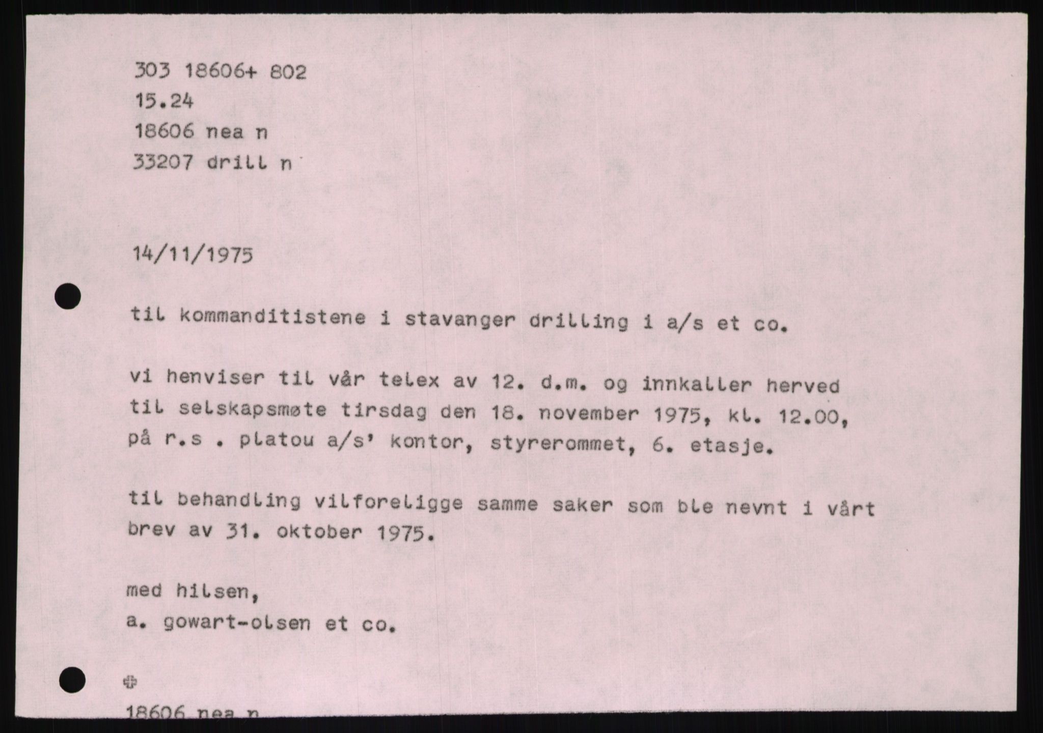 Pa 1503 - Stavanger Drilling AS, AV/SAST-A-101906/D/L0006: Korrespondanse og saksdokumenter, 1974-1984, p. 1010