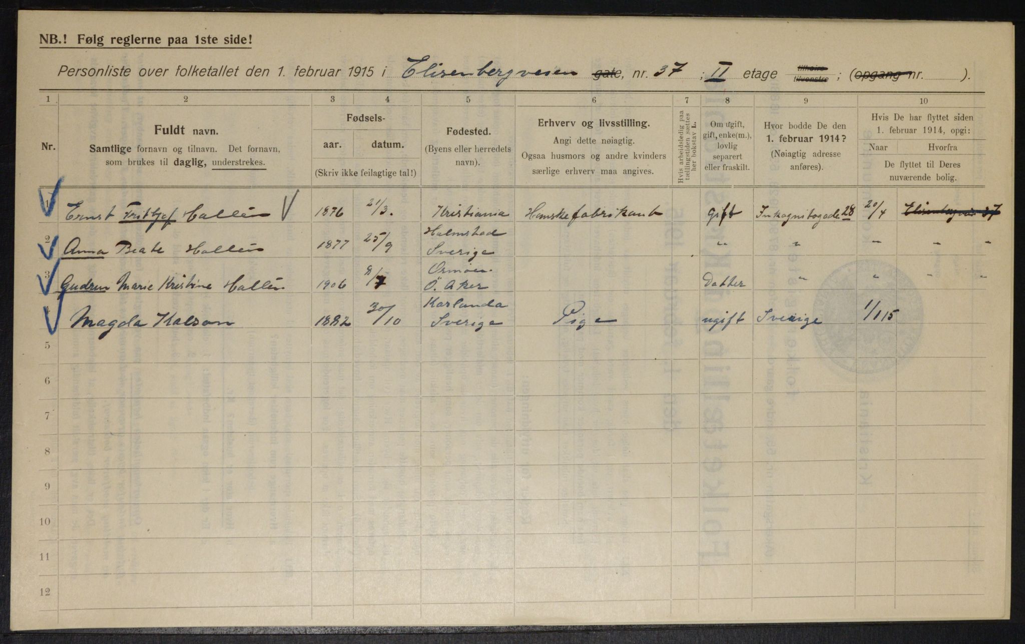 OBA, Municipal Census 1915 for Kristiania, 1915, p. 20422