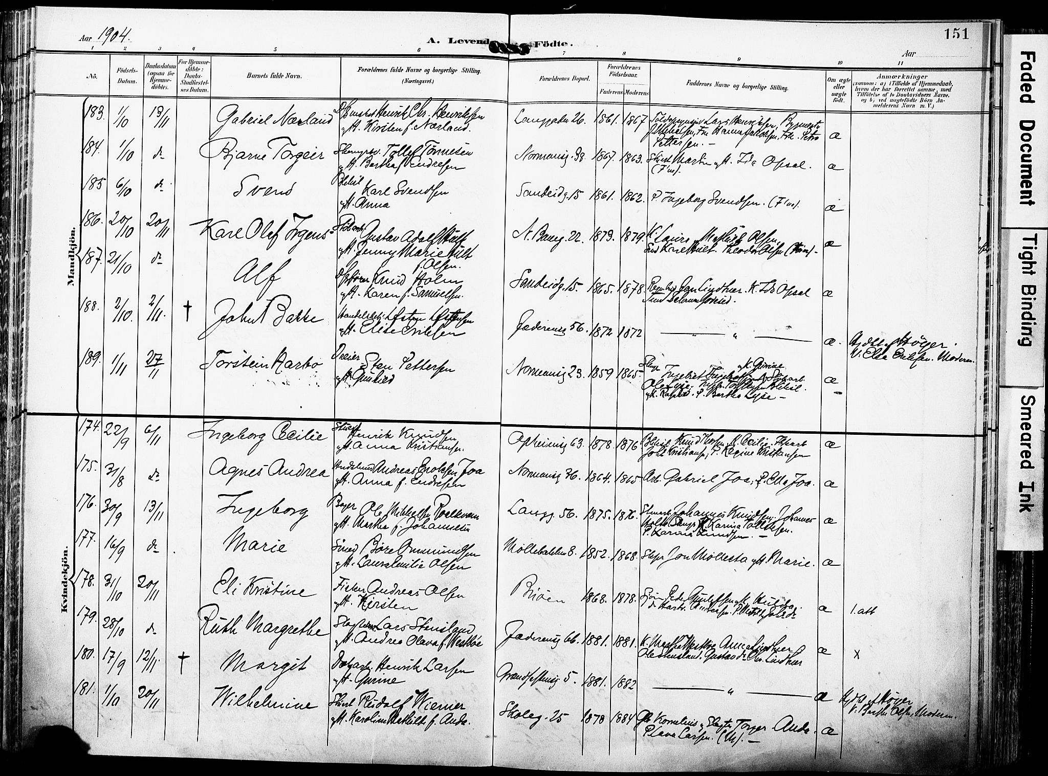 St. Johannes sokneprestkontor, AV/SAST-A-101814/001/30/30BA/L0007: Parish register (official) no. A 7, 1900-1910, p. 151