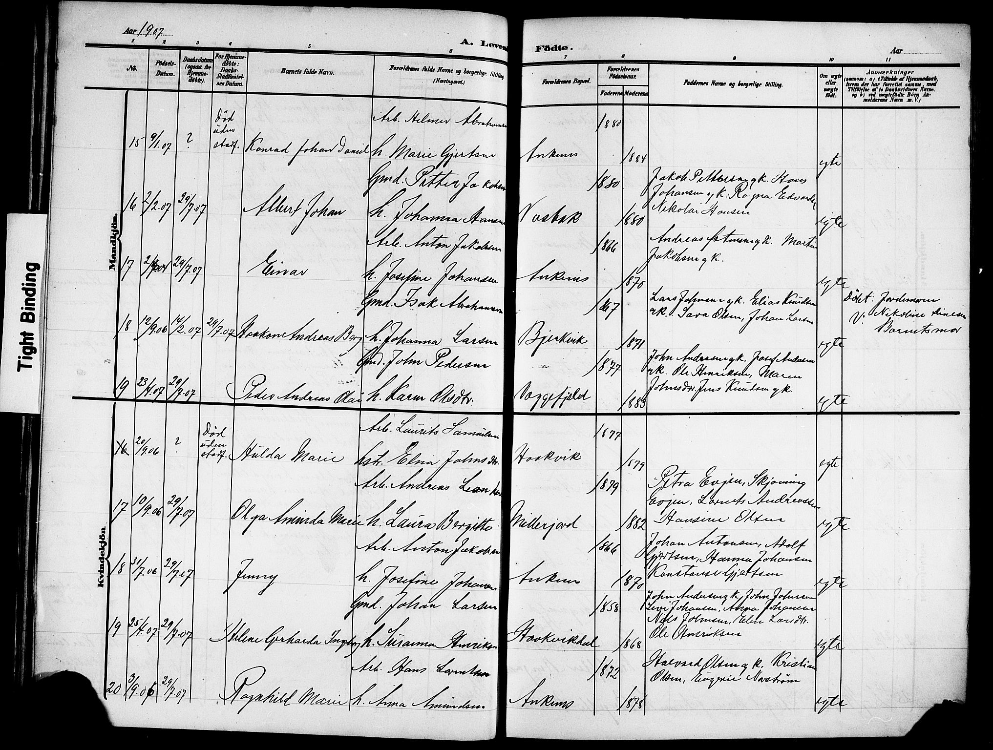 Ministerialprotokoller, klokkerbøker og fødselsregistre - Nordland, AV/SAT-A-1459/866/L0954: Parish register (copy) no. 866C03, 1905-1923