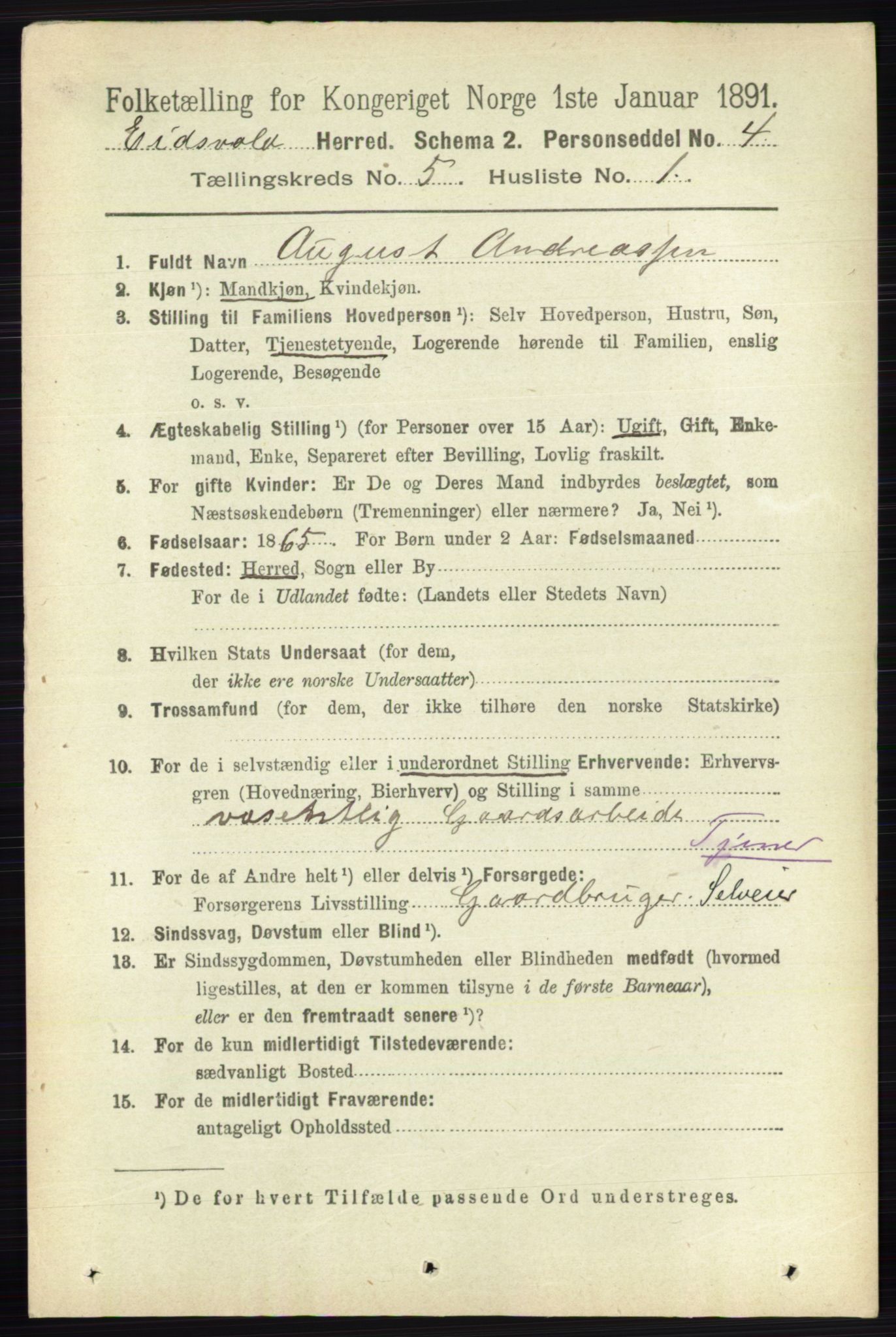 RA, 1891 census for 0237 Eidsvoll, 1891, p. 2747