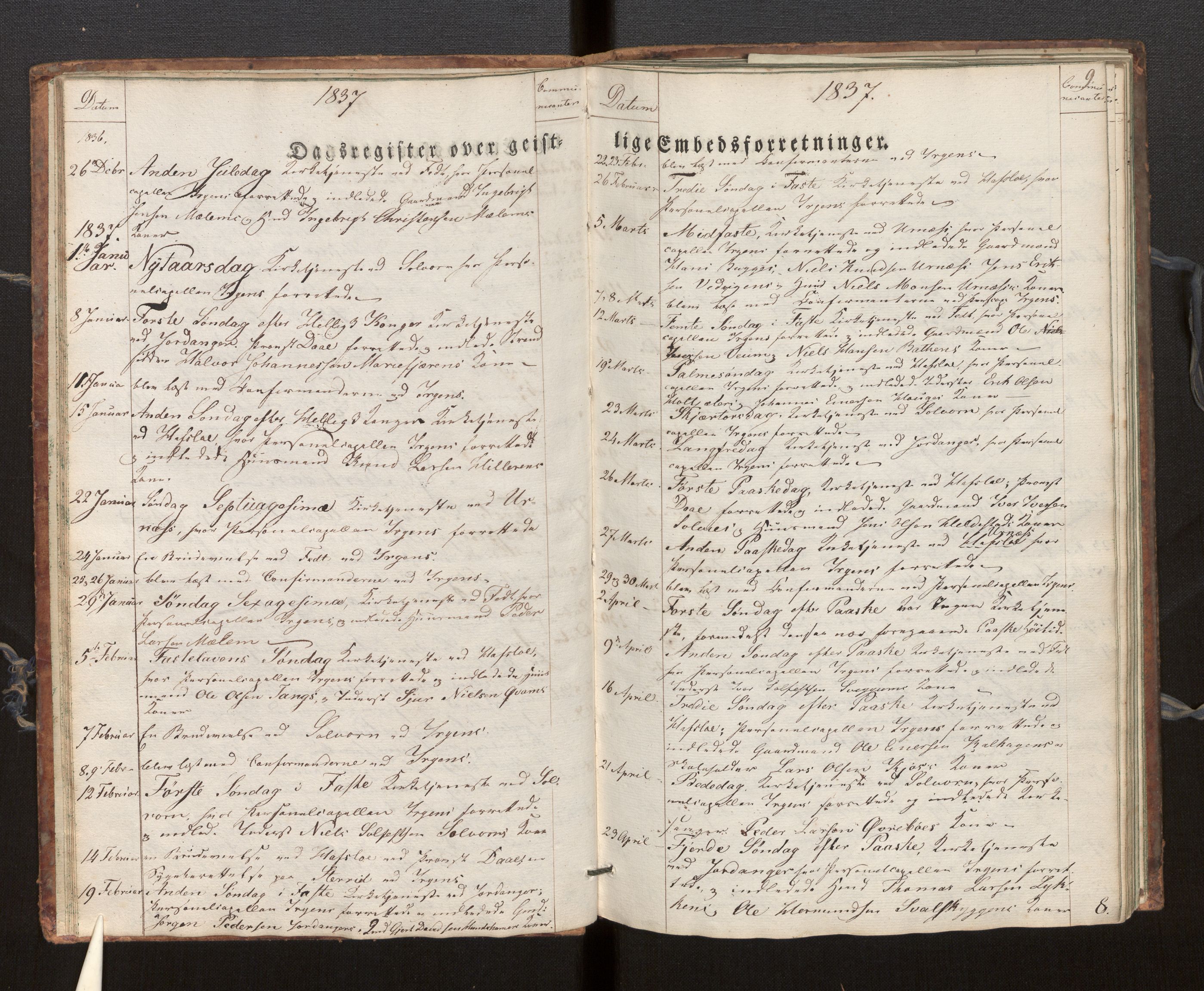 Hafslo sokneprestembete, SAB/A-80301/H/Haa/Haaf/L0001: Diary records no. F 1, 1834-1854, p. 9