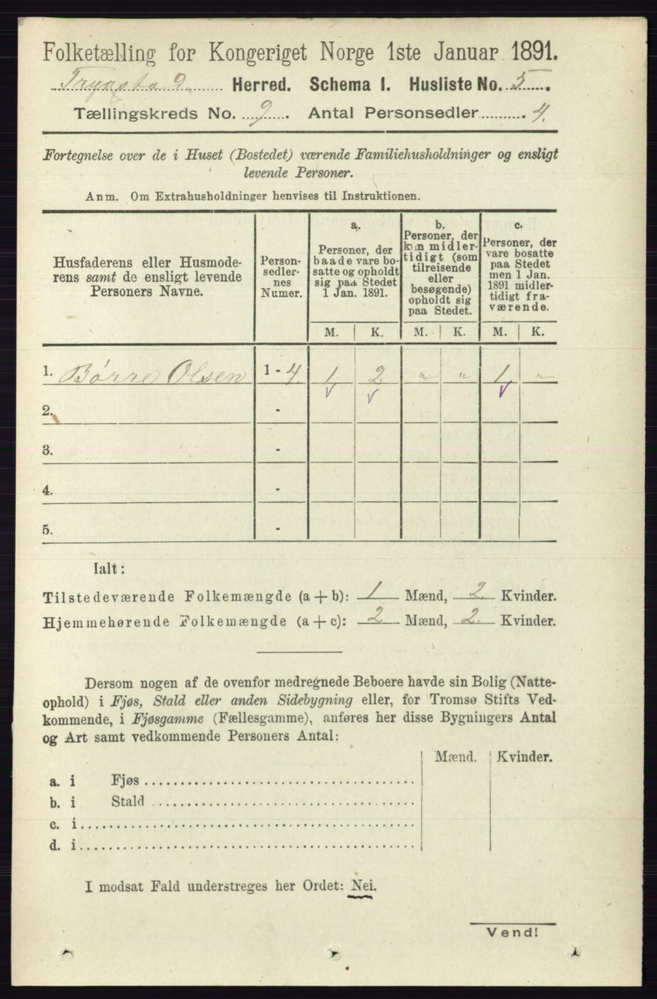 RA, 1891 Census for 0122 Trøgstad, 1891, p. 3835