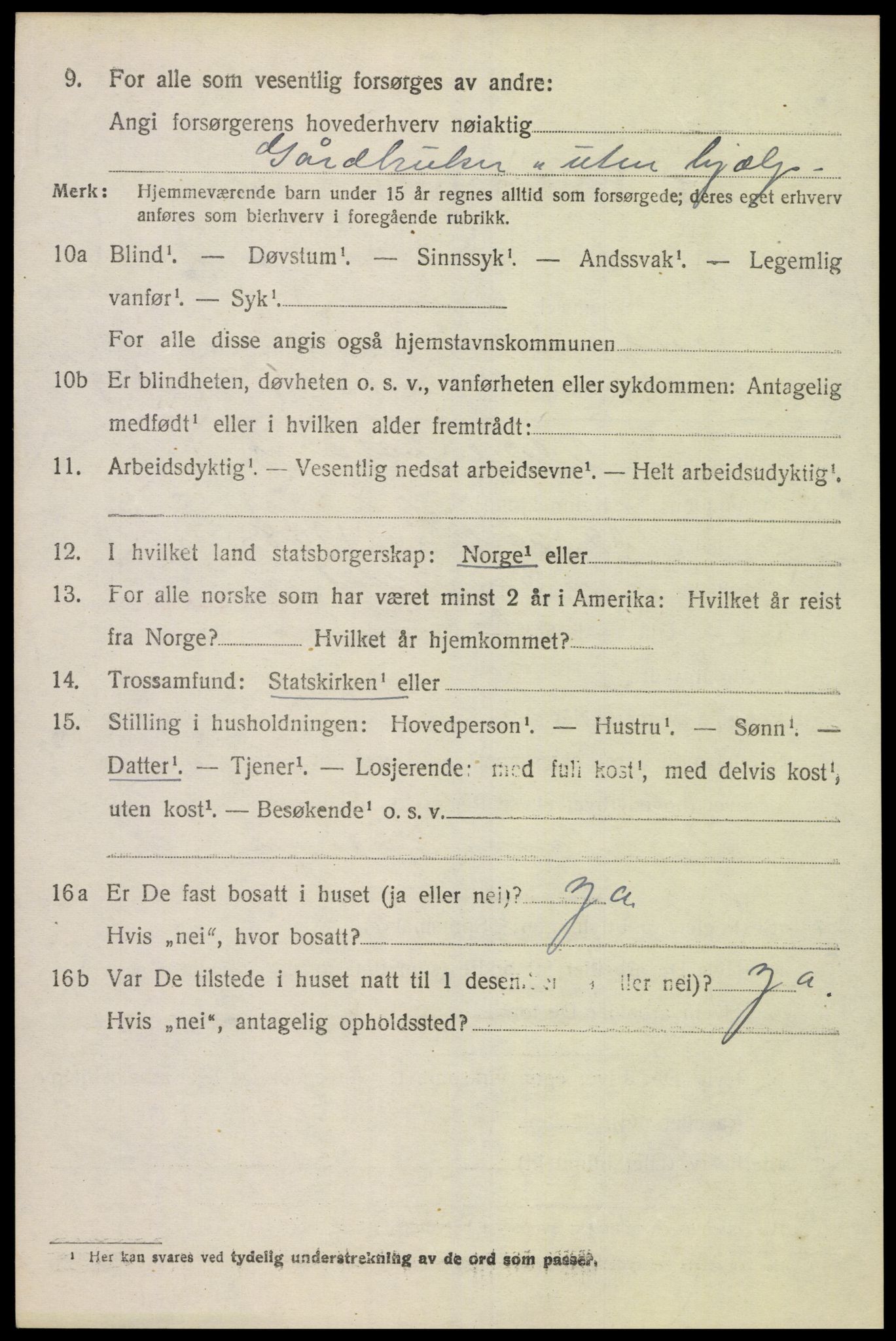 SAK, 1920 census for Vigmostad, 1920, p. 1140