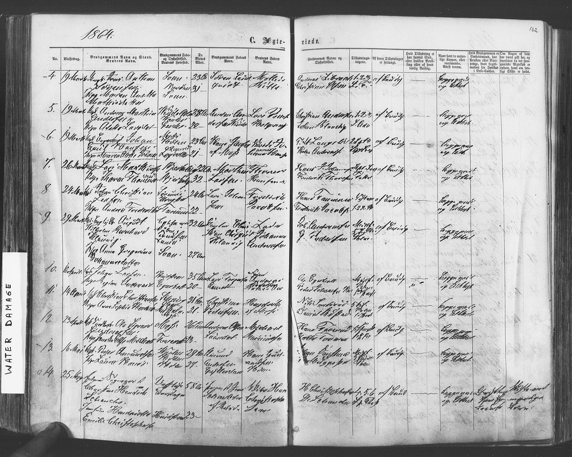 Vestby prestekontor Kirkebøker, SAO/A-10893/F/Fa/L0008: Parish register (official) no. I 8, 1863-1877, p. 162