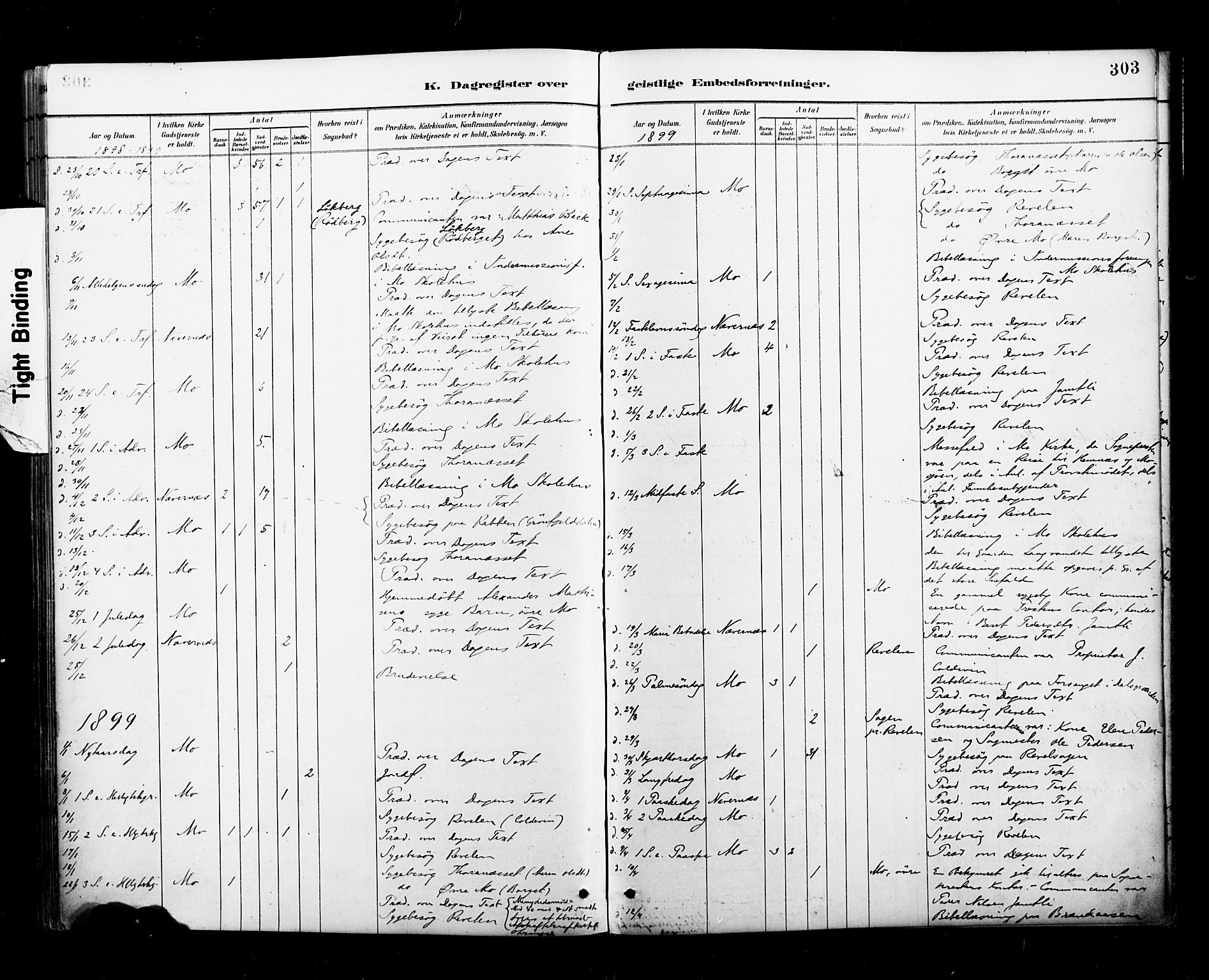 Ministerialprotokoller, klokkerbøker og fødselsregistre - Nordland, SAT/A-1459/827/L0401: Parish register (official) no. 827A13, 1887-1905, p. 303