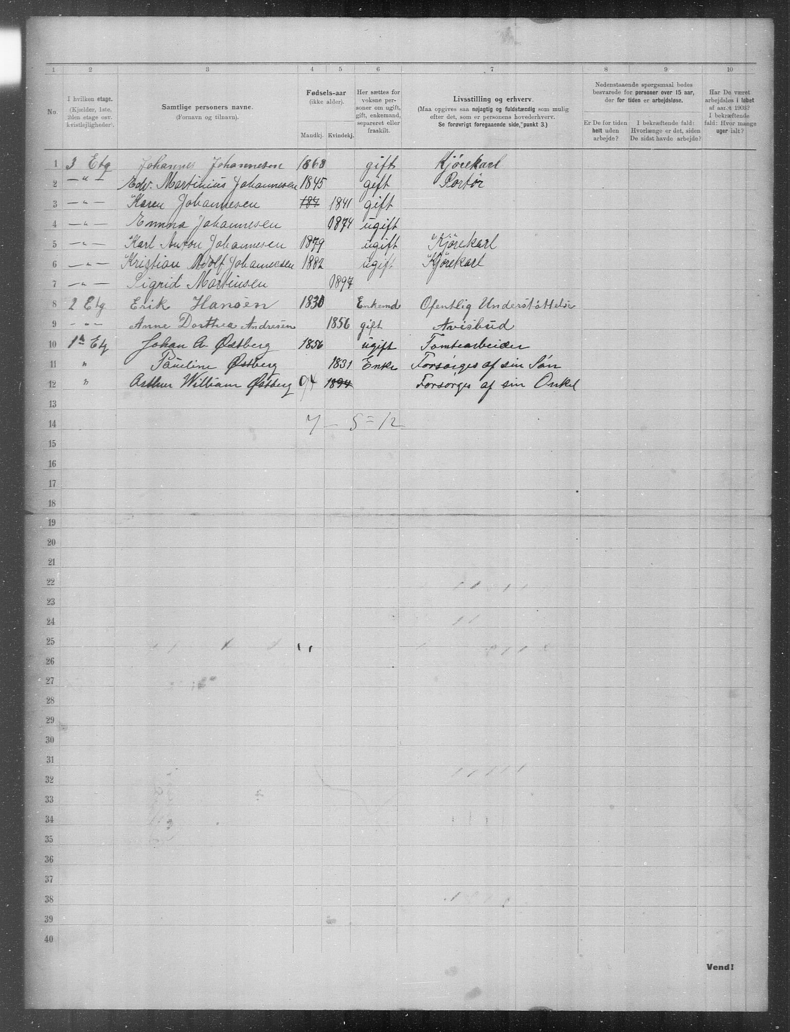 OBA, Municipal Census 1903 for Kristiania, 1903, p. 13540