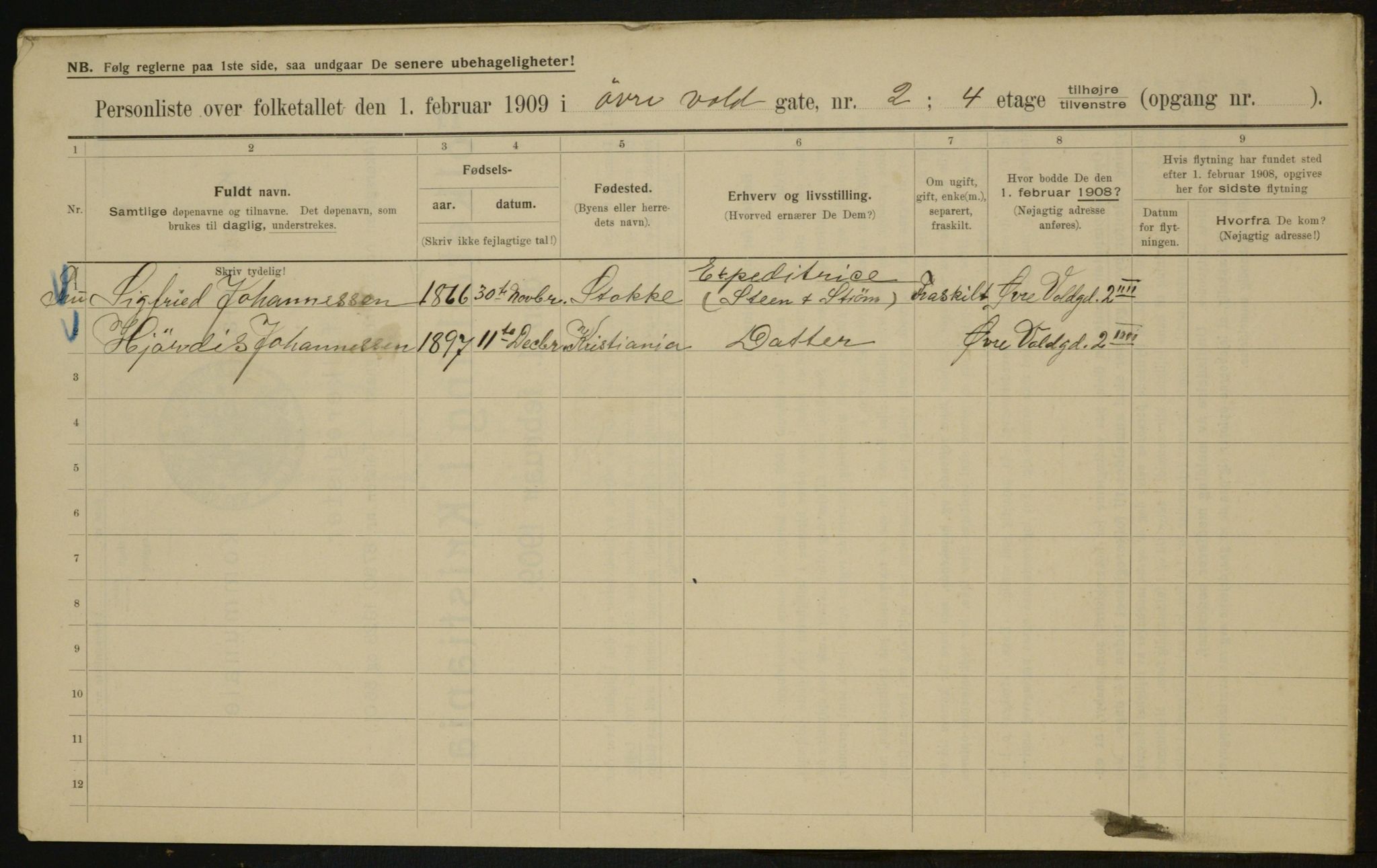 OBA, Municipal Census 1909 for Kristiania, 1909, p. 118059