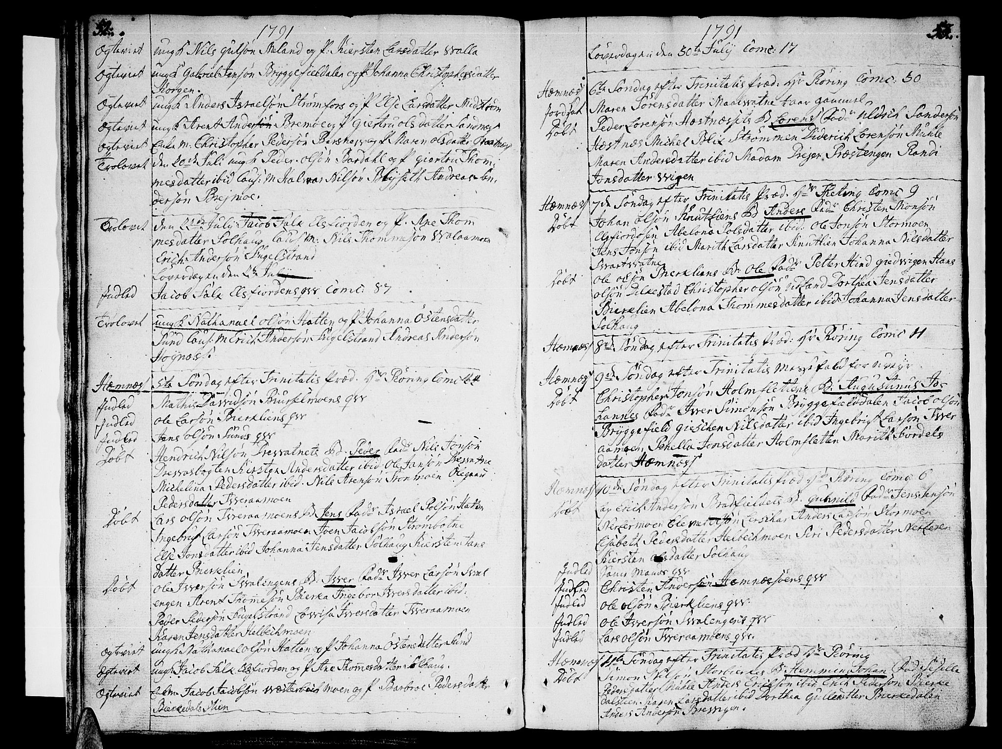 Ministerialprotokoller, klokkerbøker og fødselsregistre - Nordland, SAT/A-1459/825/L0349: Parish register (official) no. 825A05 /1, 1789-1806, p. 52-53