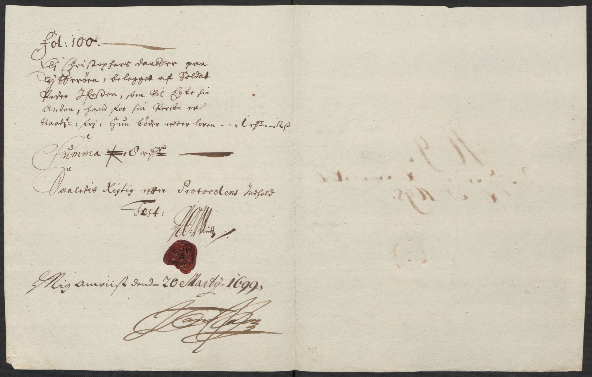 Rentekammeret inntil 1814, Reviderte regnskaper, Fogderegnskap, RA/EA-4092/R63/L4310: Fogderegnskap Inderøy, 1698-1699, p. 177