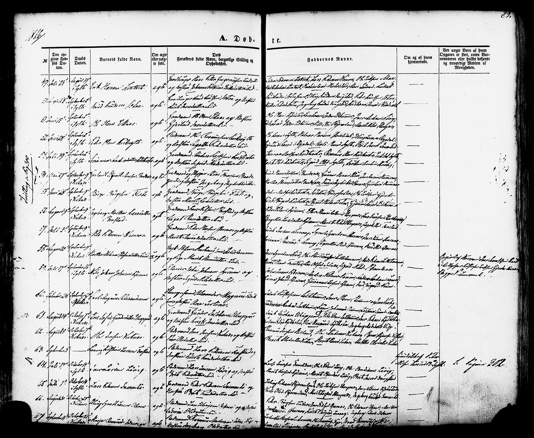 Ministerialprotokoller, klokkerbøker og fødselsregistre - Møre og Romsdal, AV/SAT-A-1454/539/L0529: Parish register (official) no. 539A02, 1848-1872, p. 89