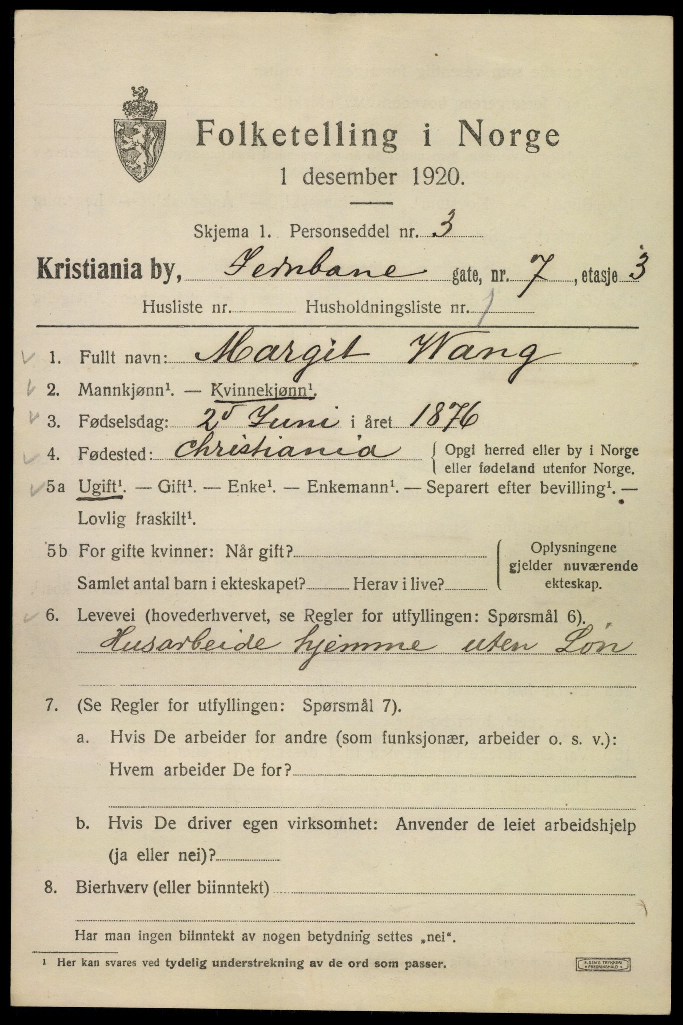 SAO, 1920 census for Kristiania, 1920, p. 322823