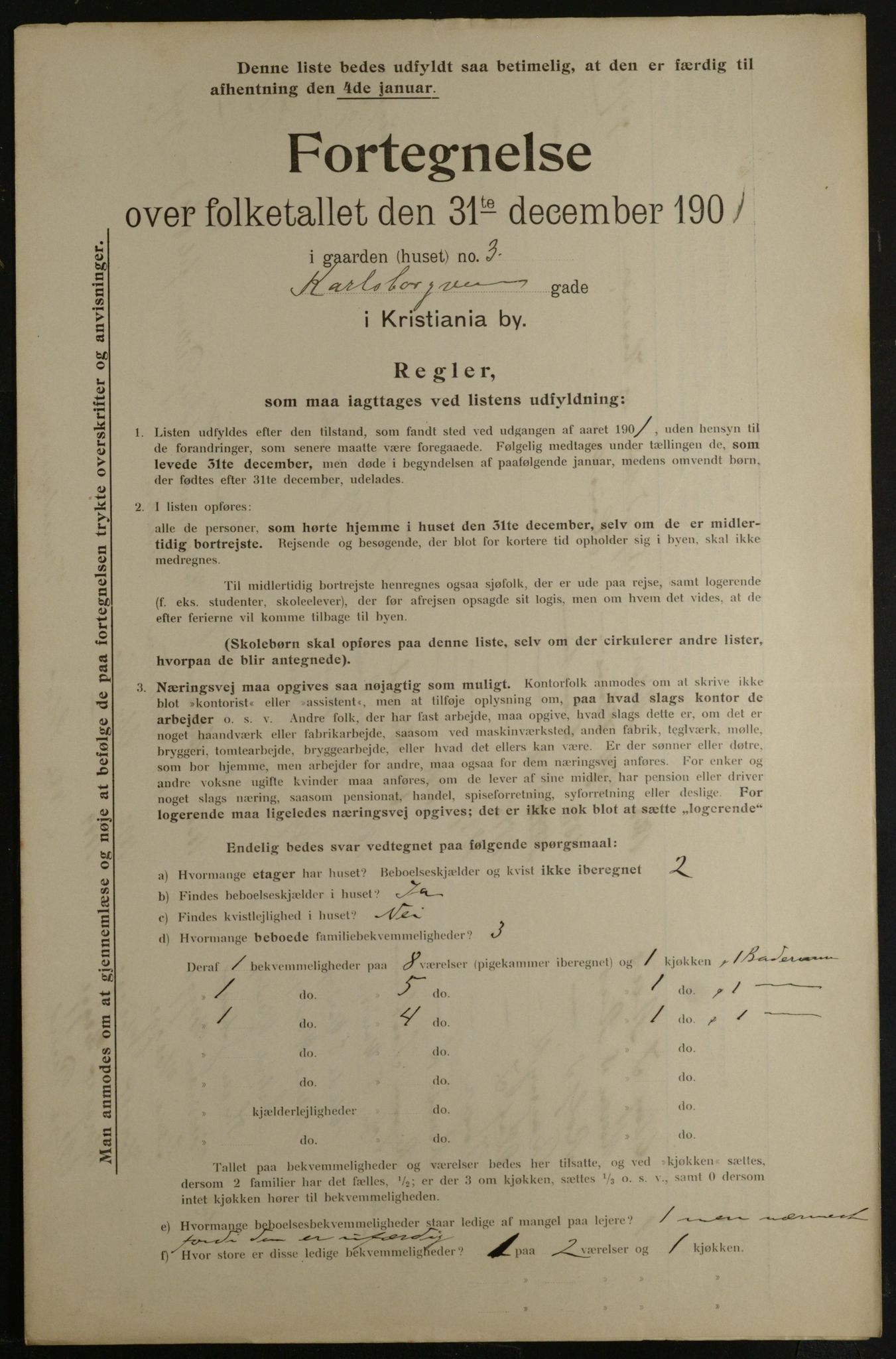 OBA, Municipal Census 1901 for Kristiania, 1901, p. 7651