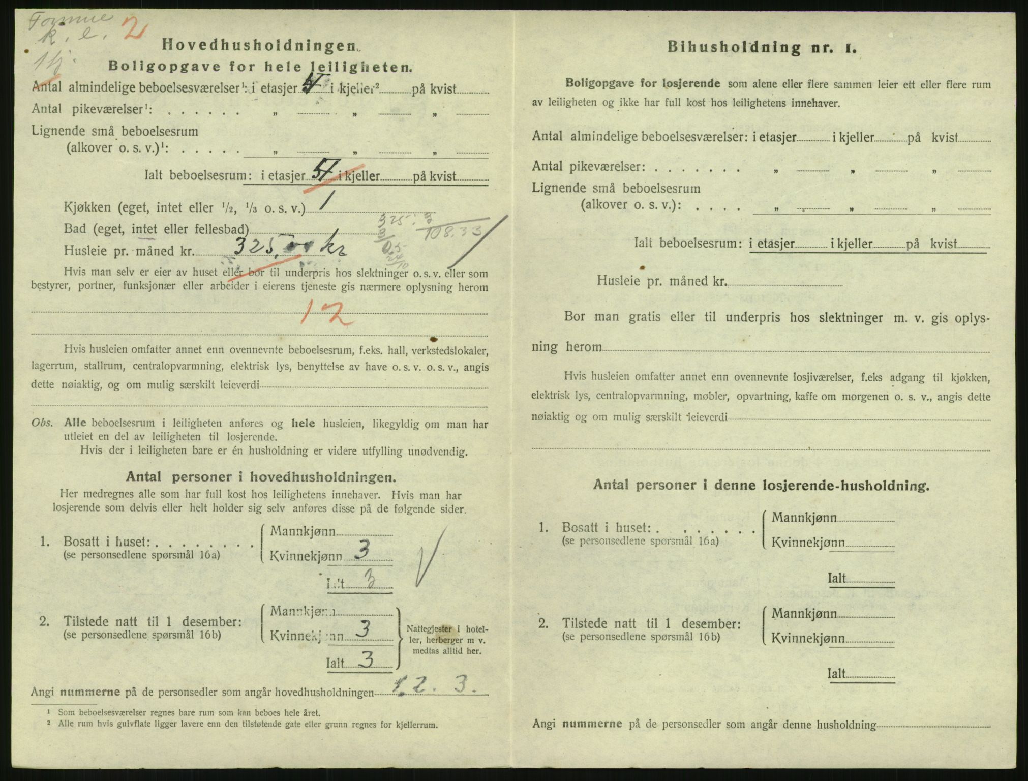 SAH, 1920 census for Lillehammer, 1920, p. 1437