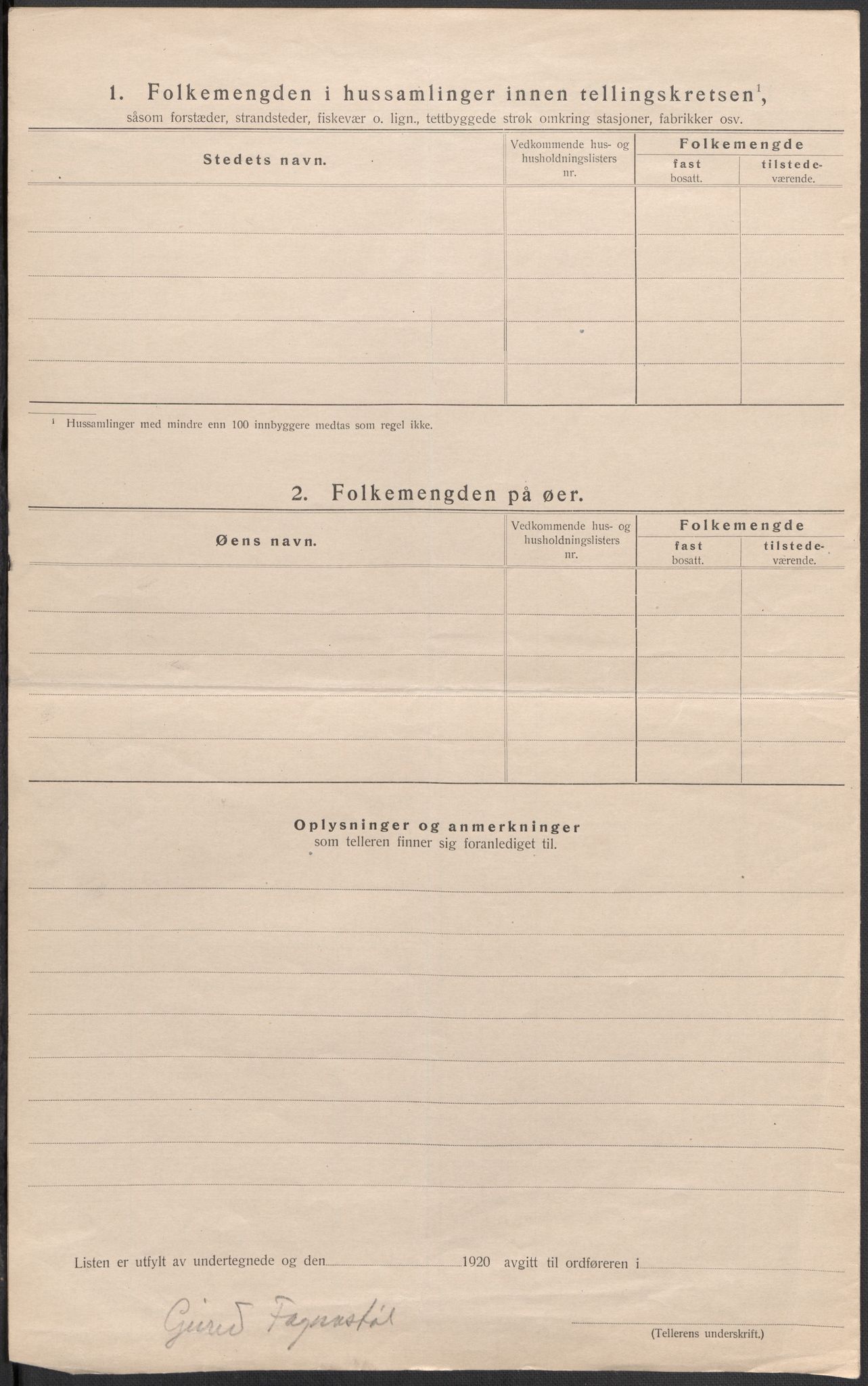 SAB, 1920 census for Voss, 1920, p. 64