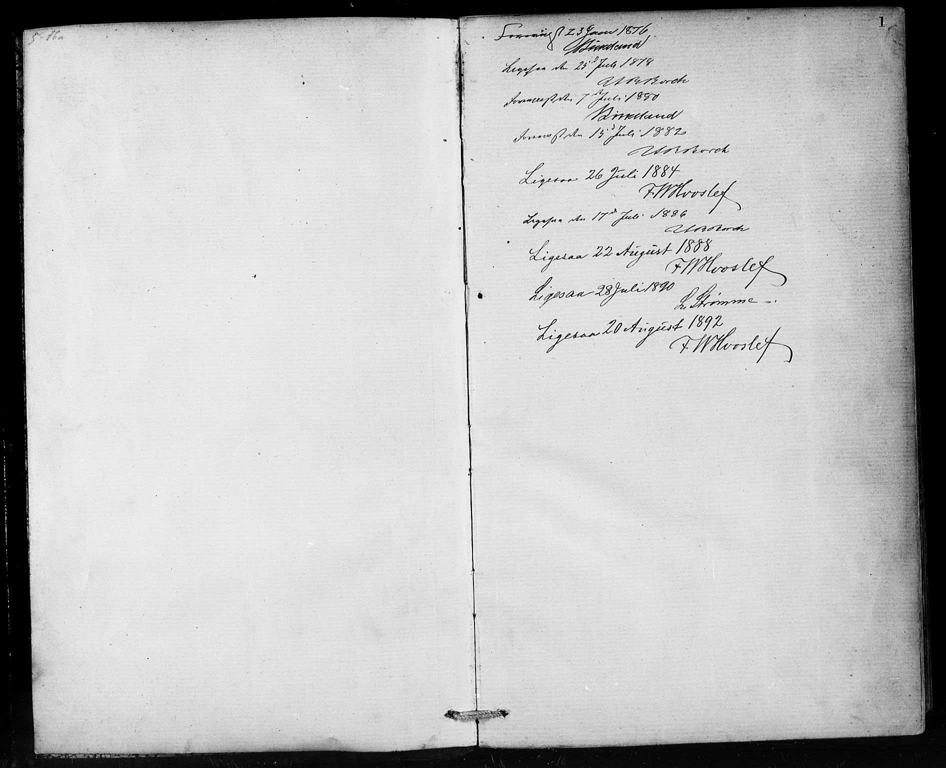 Hornindal sokneprestembete, SAB/A-82401/H/Hab: Parish register (copy) no. A 1, 1876-1894, p. 1