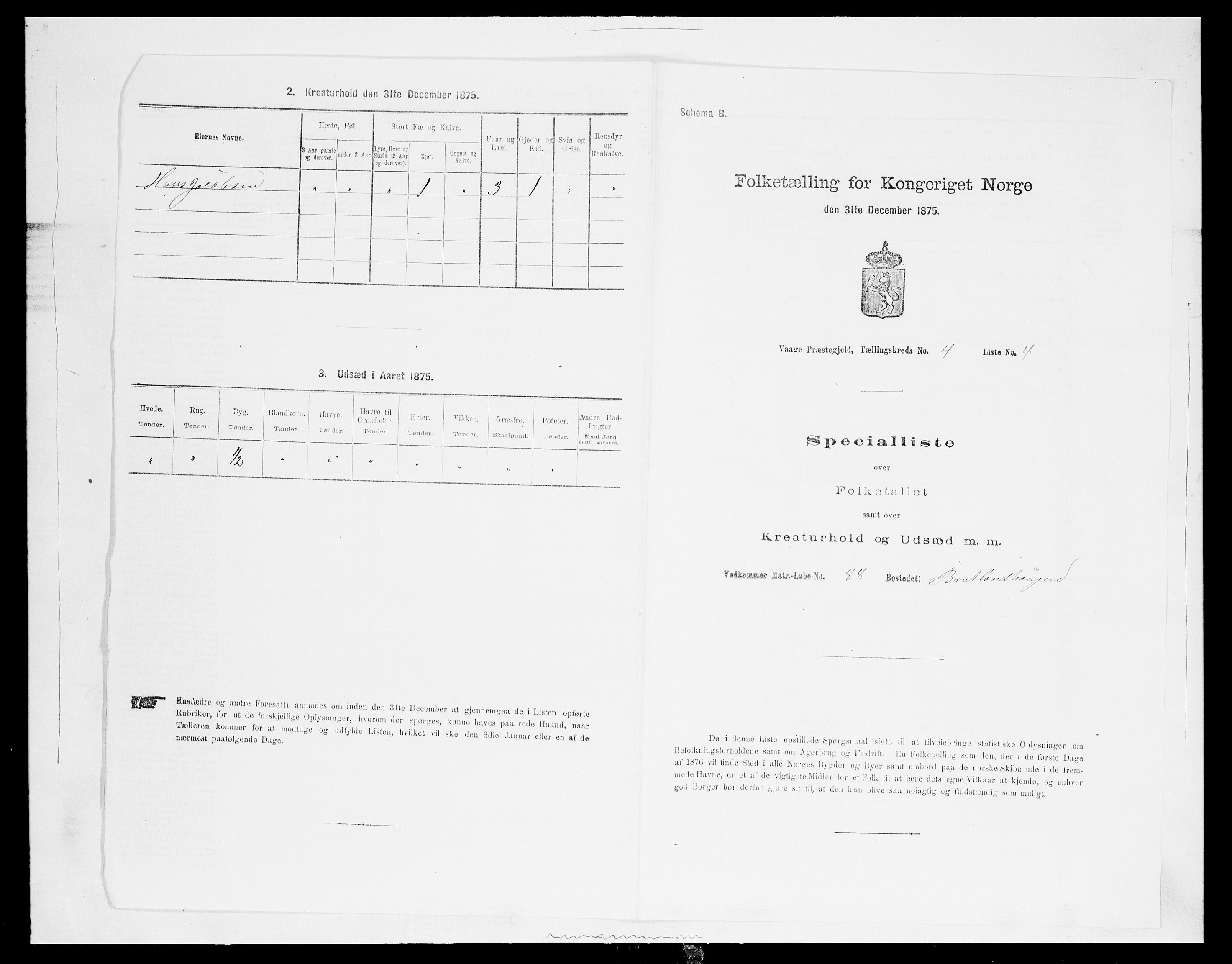 SAH, 1875 census for 0515P Vågå, 1875, p. 691