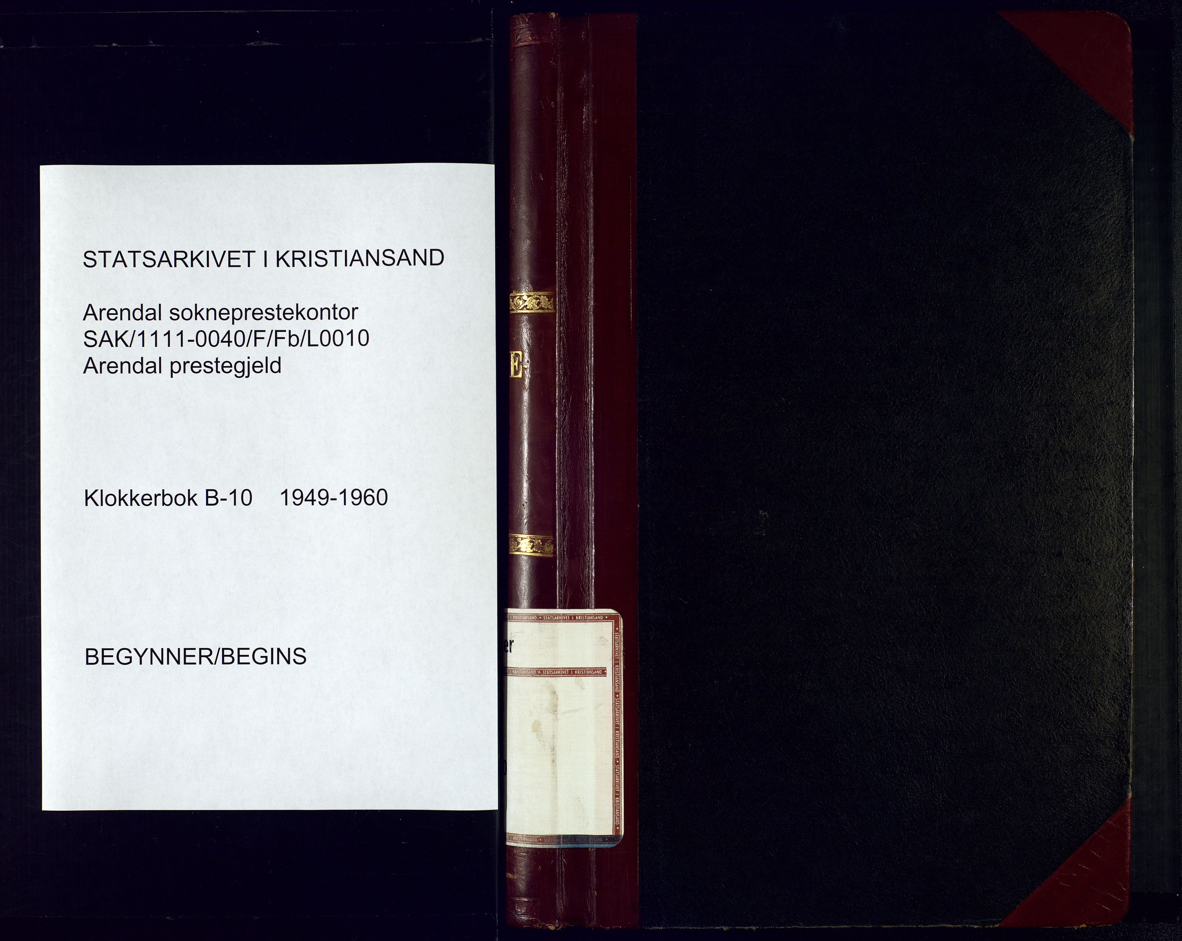 Arendal sokneprestkontor, Trefoldighet, AV/SAK-1111-0040/F/Fb/L0010: Parish register (copy) no. B-10, 1949-1960