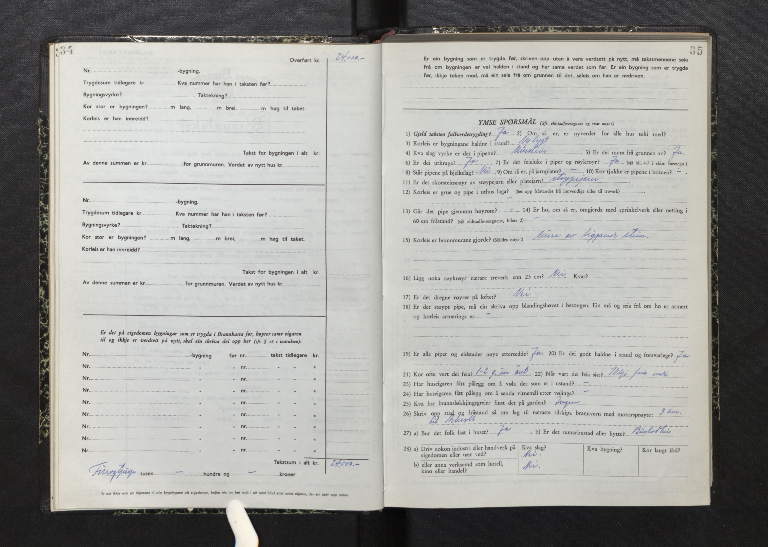 Lensmannen i Askvoll, AV/SAB-A-26301/0012/L0006: Branntakstprotokoll, skjematakst, 1950-1955, p. 34-35