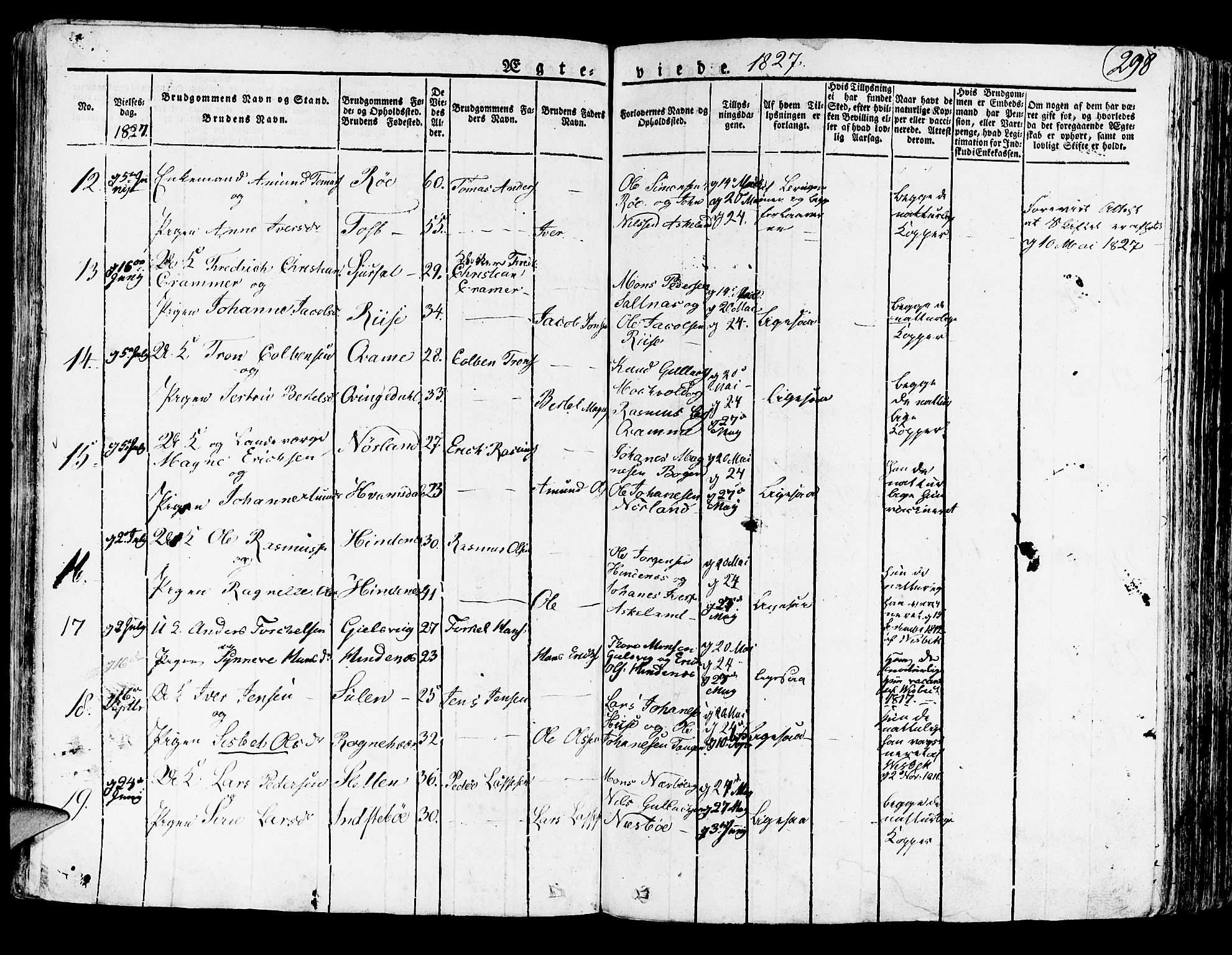 Lindås Sokneprestembete, AV/SAB-A-76701/H/Haa/Haaa/L0008: Parish register (official) no. A 8, 1823-1836, p. 298