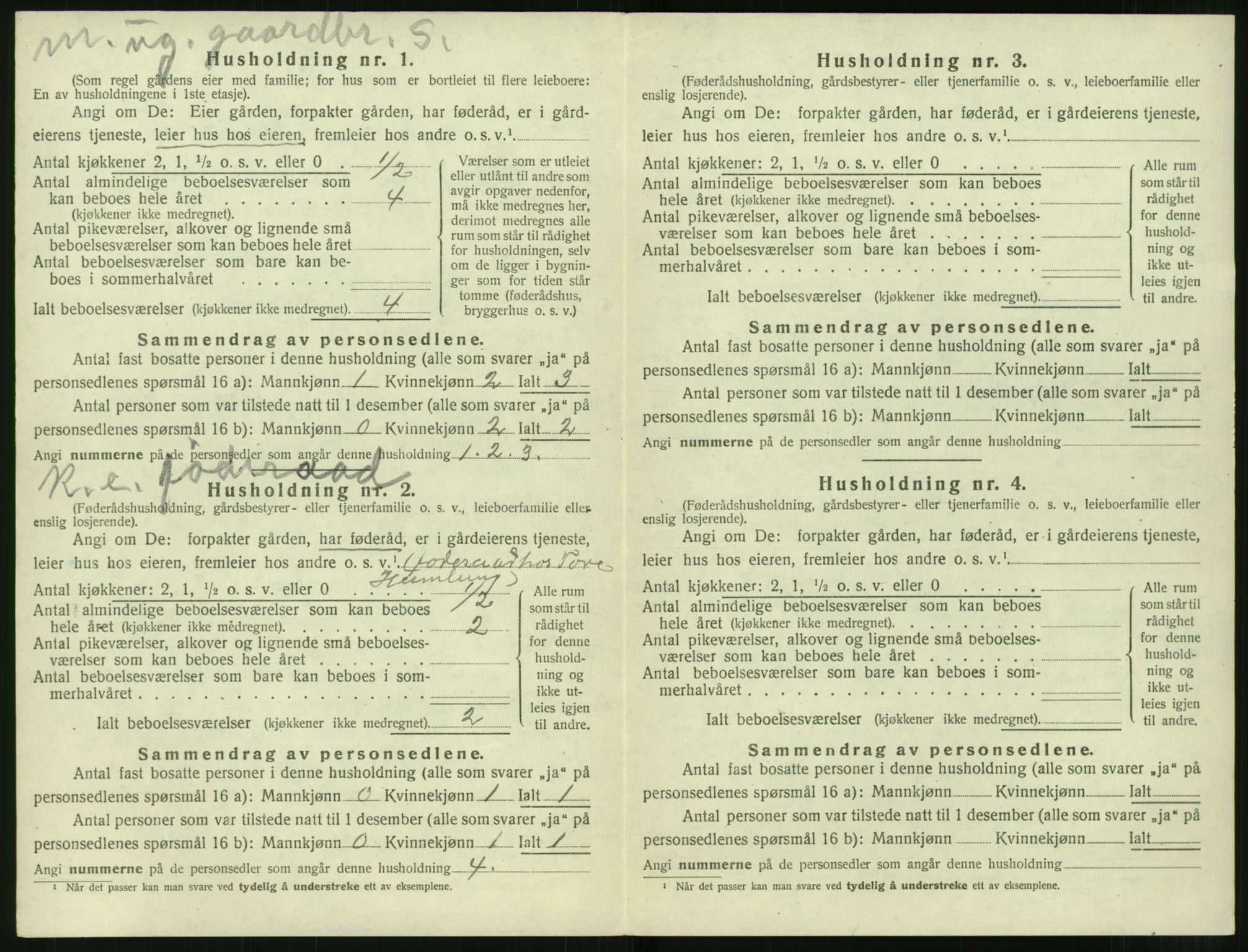 SAT, 1920 census for Sunnylven, 1920, p. 559