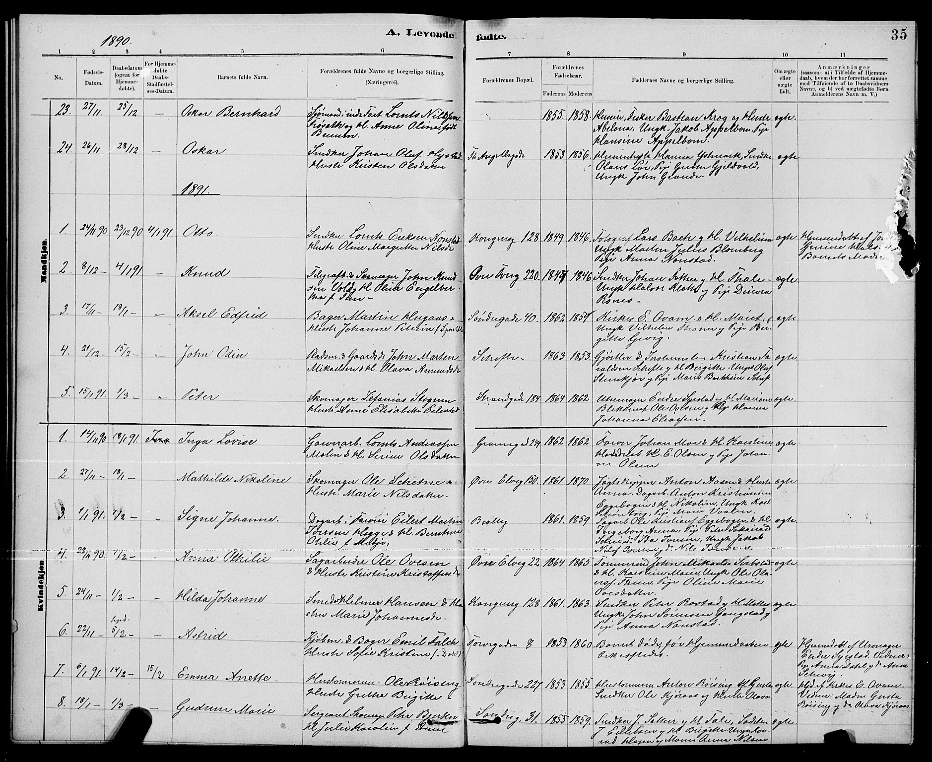 Ministerialprotokoller, klokkerbøker og fødselsregistre - Nord-Trøndelag, SAT/A-1458/739/L0374: Parish register (copy) no. 739C02, 1883-1898, p. 35