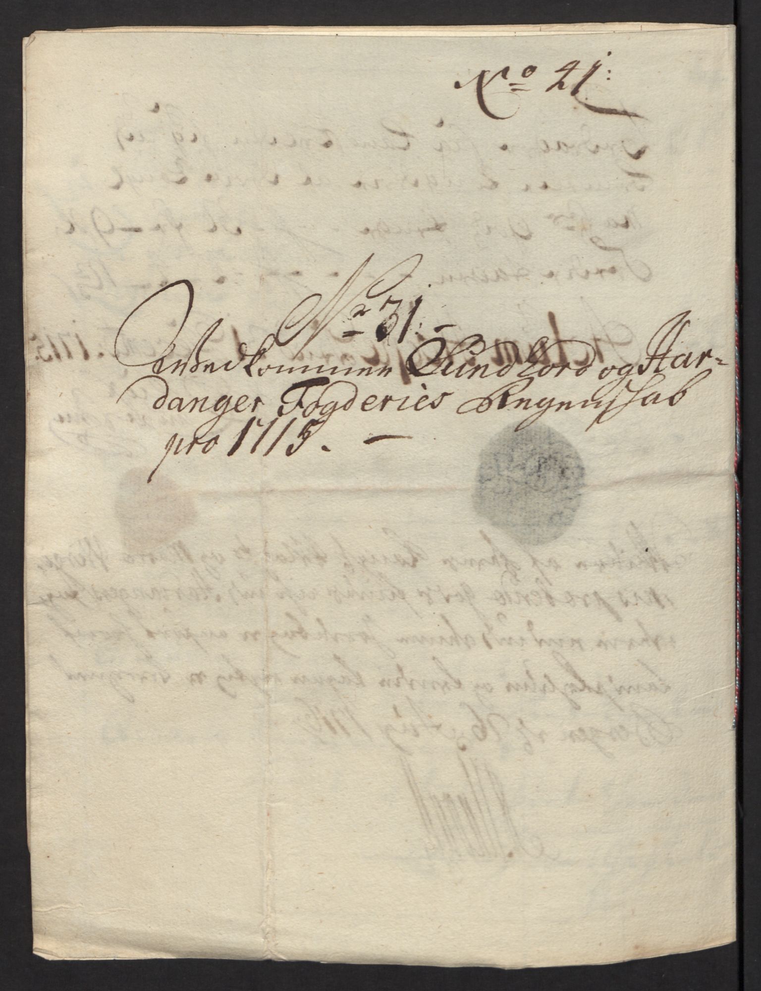 Rentekammeret inntil 1814, Reviderte regnskaper, Fogderegnskap, AV/RA-EA-4092/R48/L2991: Fogderegnskap Sunnhordland og Hardanger, 1715, p. 223