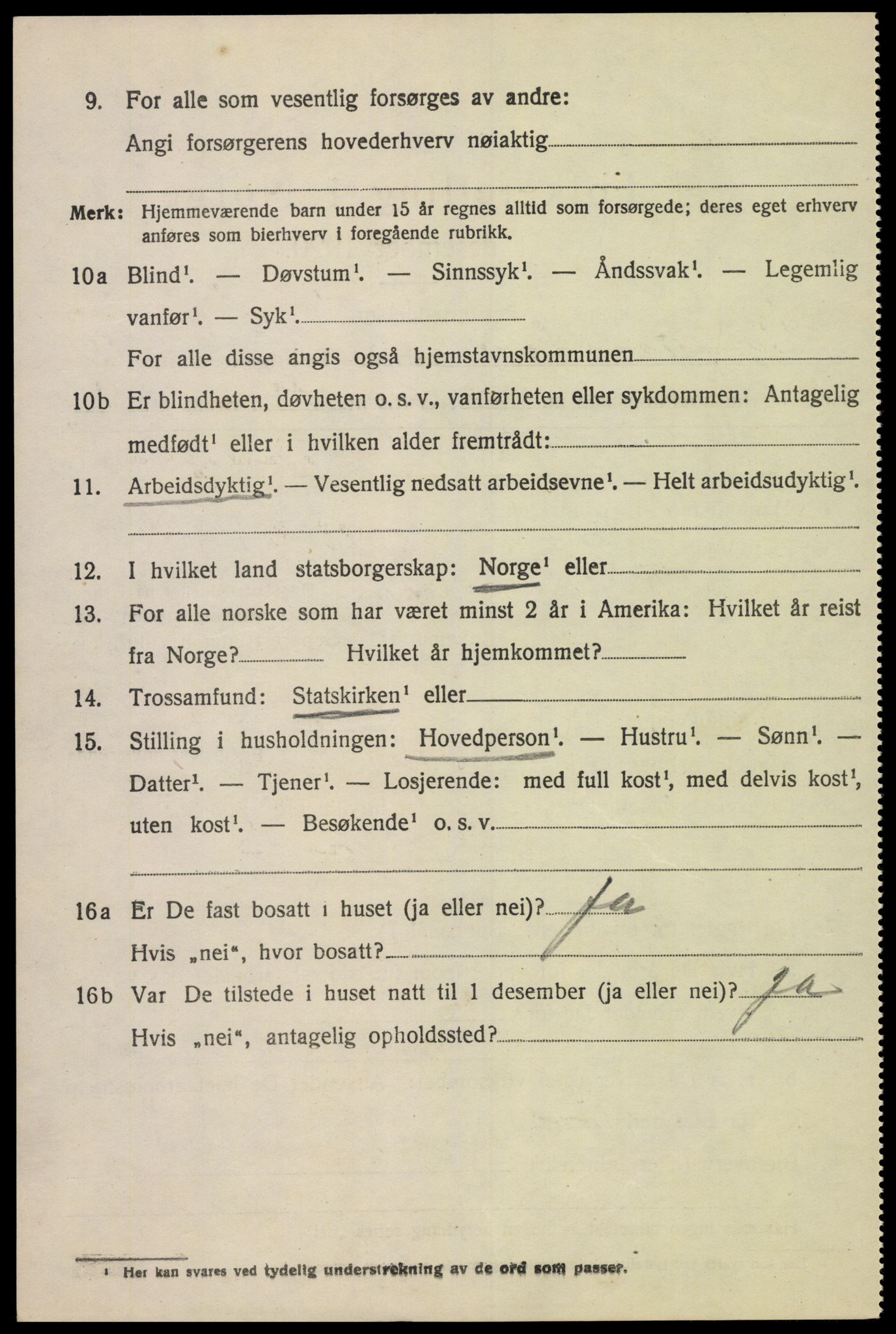 SAK, 1920 census for Vigmostad, 1920, p. 1626