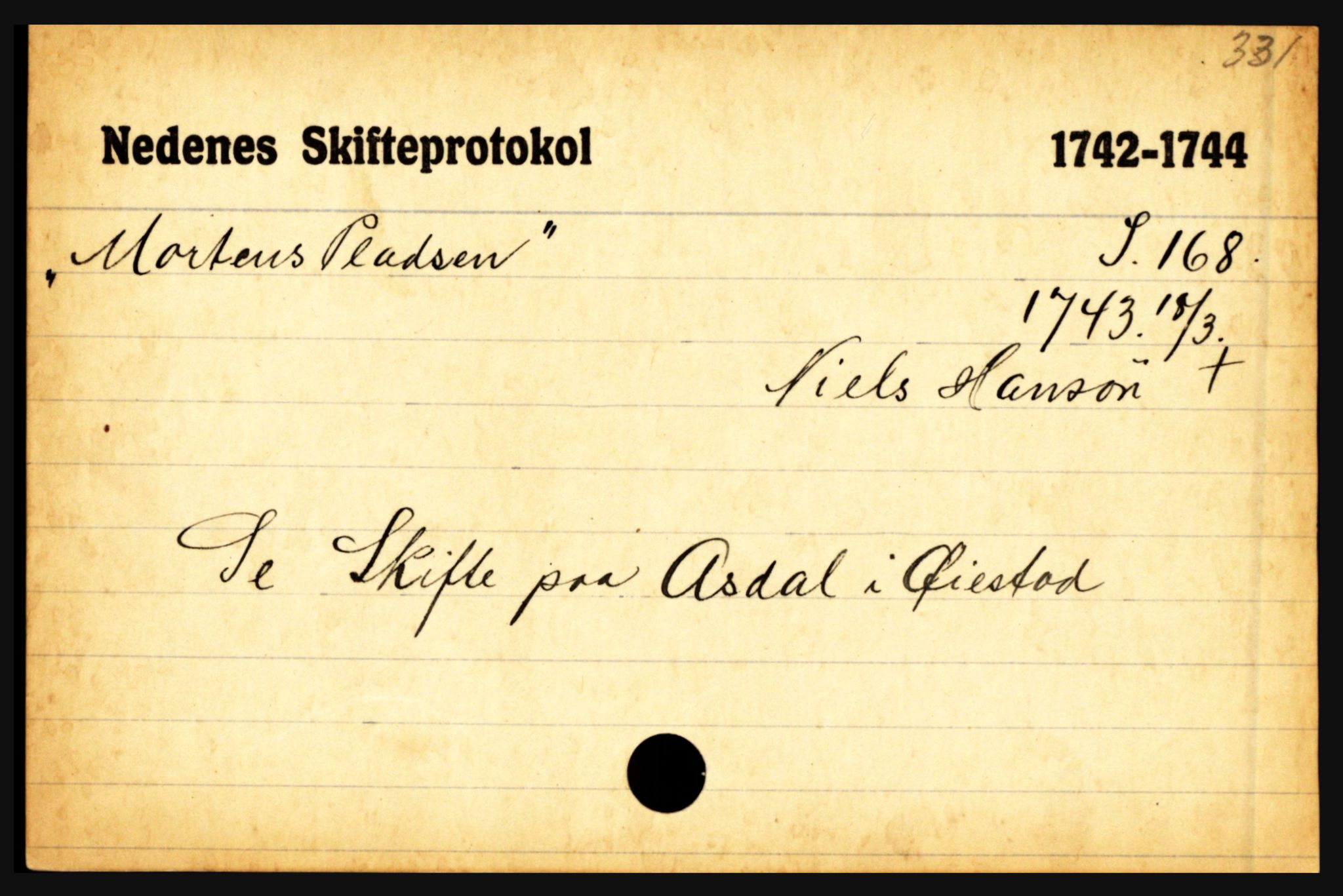 Nedenes sorenskriveri før 1824, AV/SAK-1221-0007/H, p. 20379