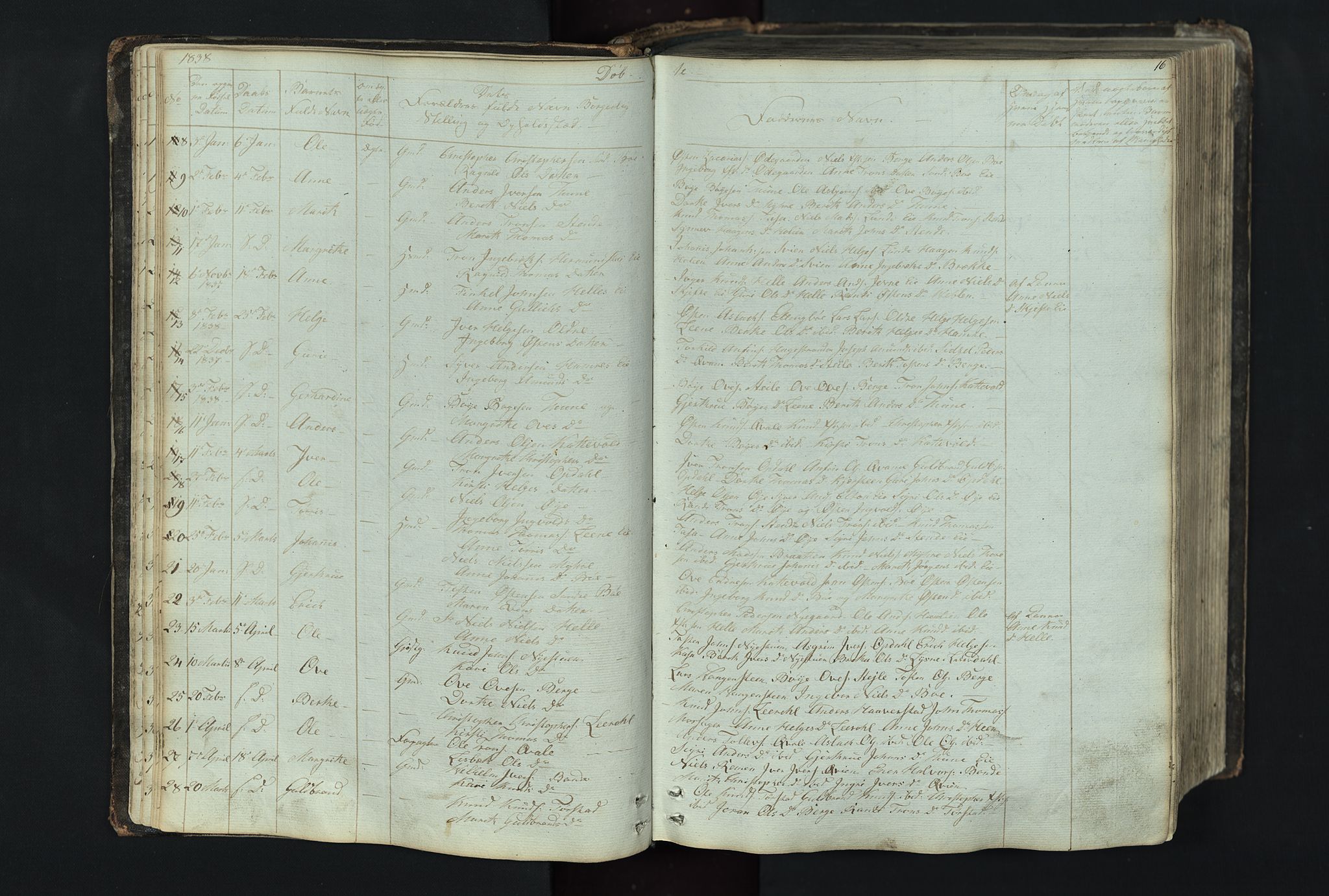 Vang prestekontor, Valdres, SAH/PREST-140/H/Hb/L0004: Parish register (copy) no. 4, 1835-1892, p. 16