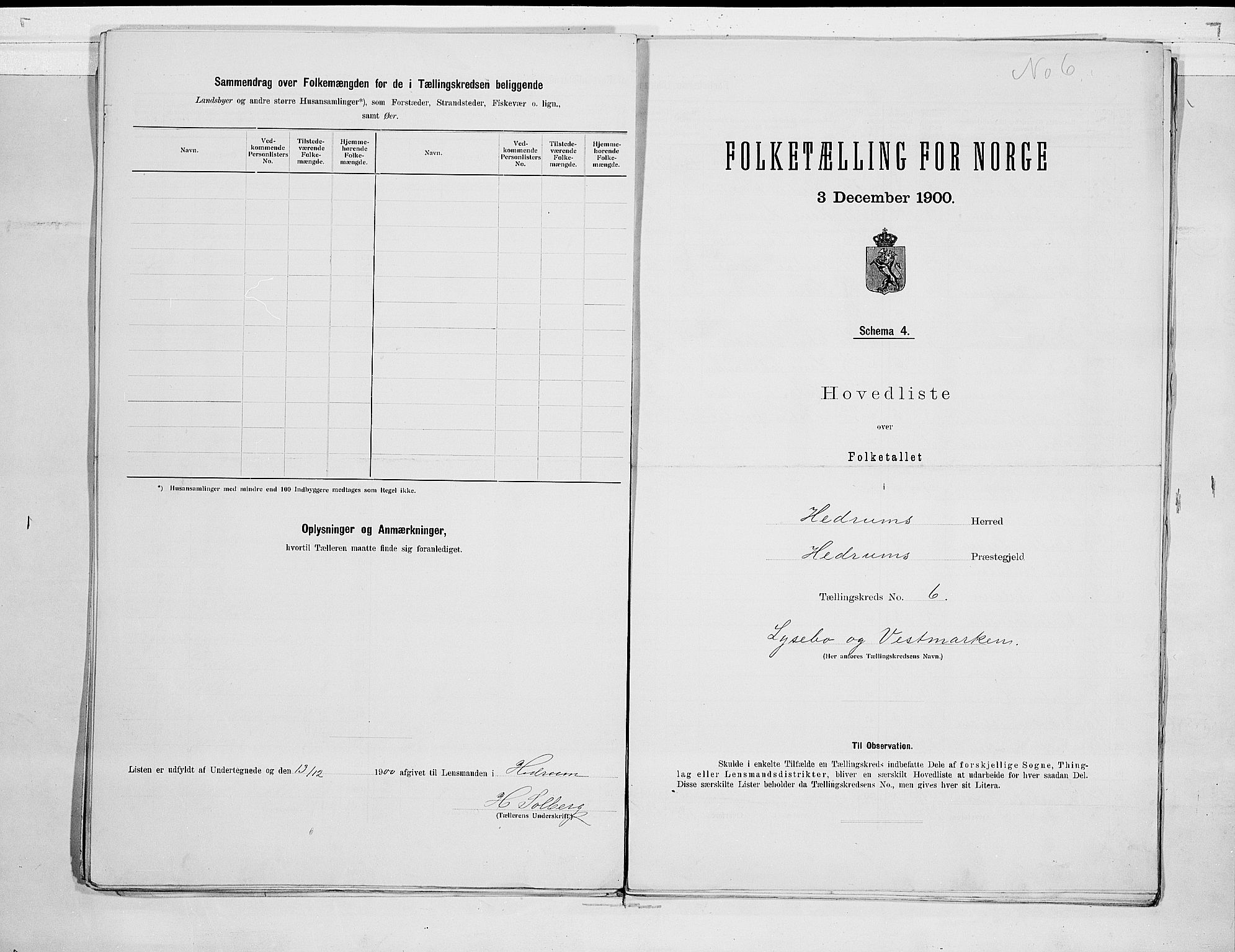 RA, 1900 census for Hedrum, 1900, p. 14