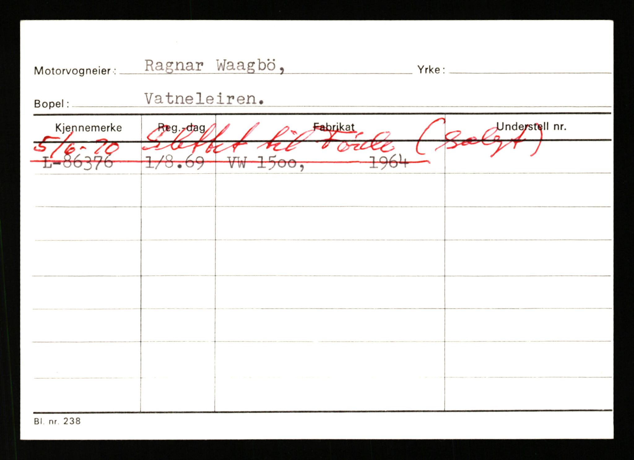 Stavanger trafikkstasjon, AV/SAST-A-101942/0/H/L0043: Viste - Øksendal, 1930-1971, p. 1085