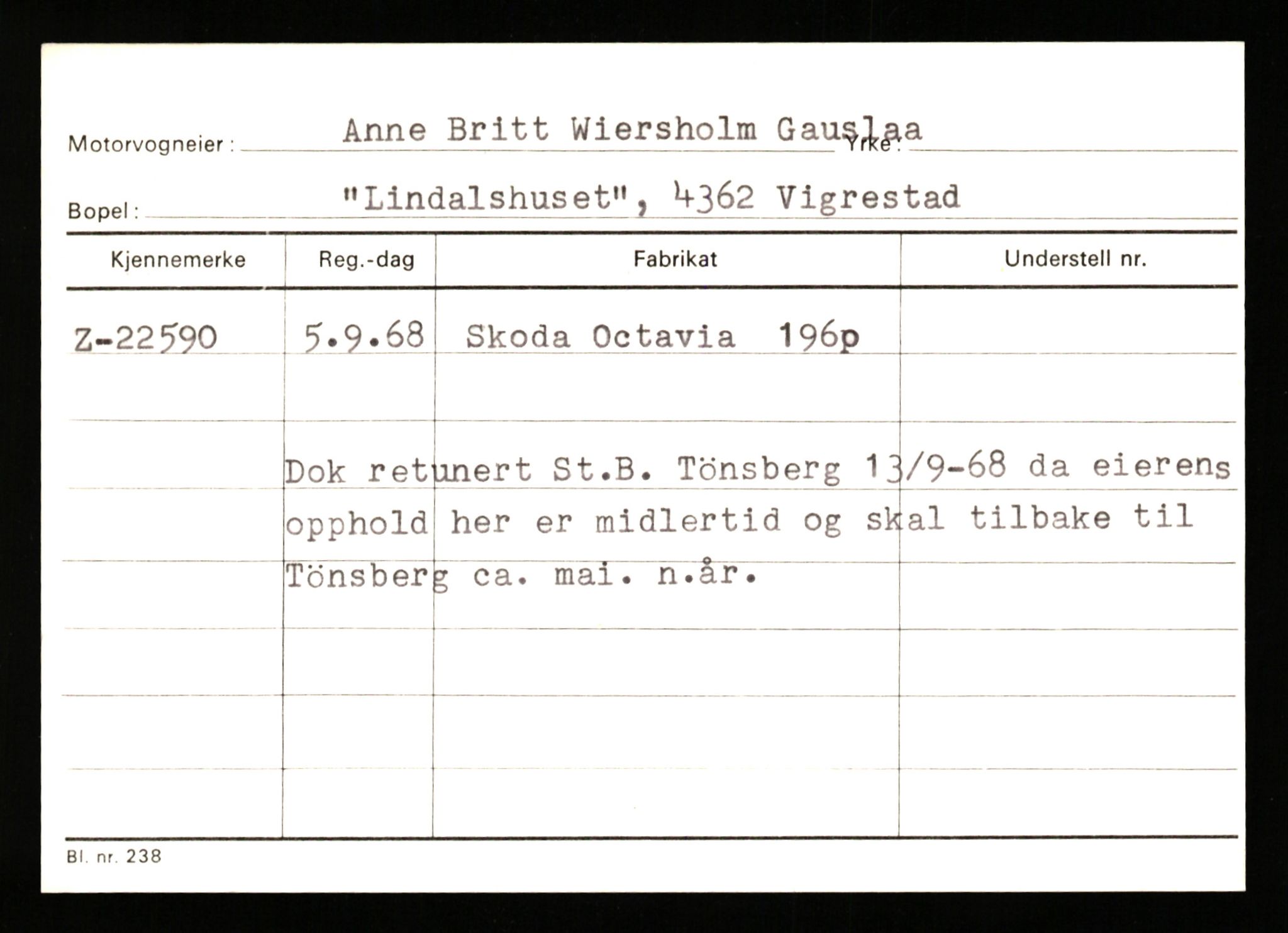 Stavanger trafikkstasjon, AV/SAST-A-101942/0/G/L0004: Registreringsnummer: 15497 - 22957, 1930-1971, p. 3049