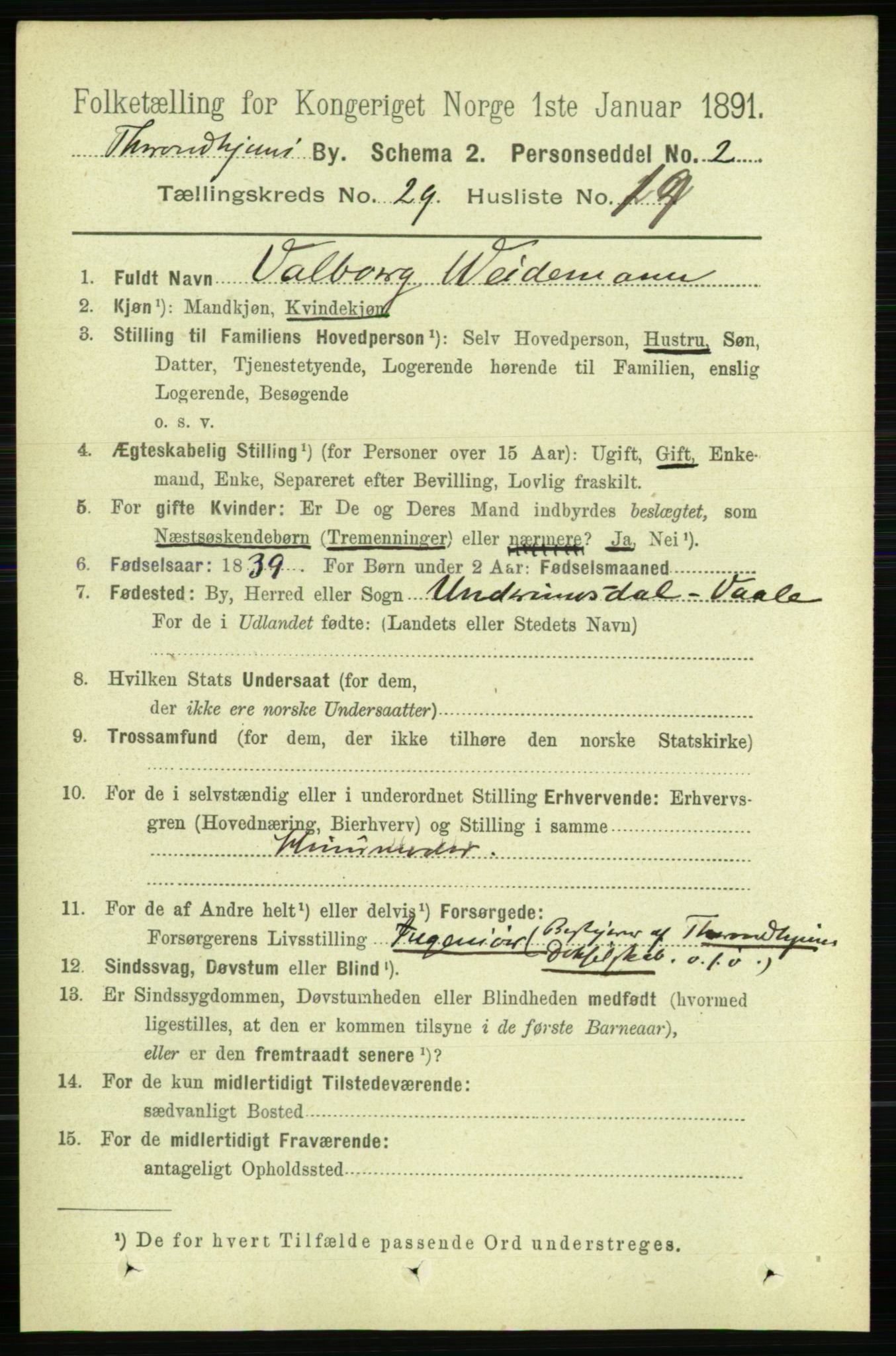 RA, 1891 census for 1601 Trondheim, 1891, p. 21734