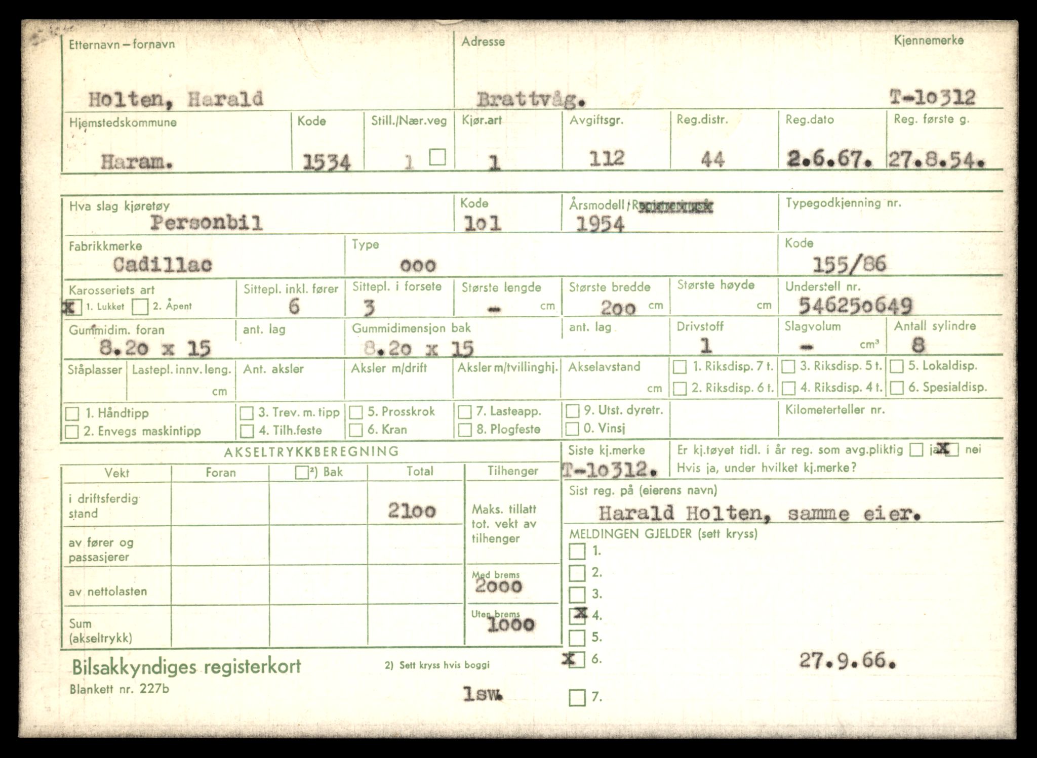 Møre og Romsdal vegkontor - Ålesund trafikkstasjon, AV/SAT-A-4099/F/Fe/L0019: Registreringskort for kjøretøy T 10228 - T 10350, 1927-1998, p. 2139