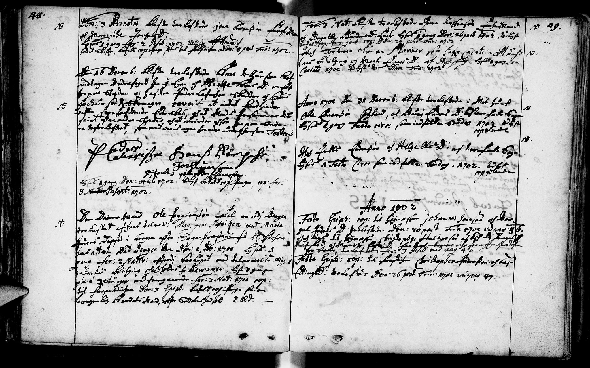 Domkirken sokneprestkontor, SAST/A-101812/001/30/30BA/L0001: Parish register (official) no. A 1 /1, 1688-1727, p. 48-49