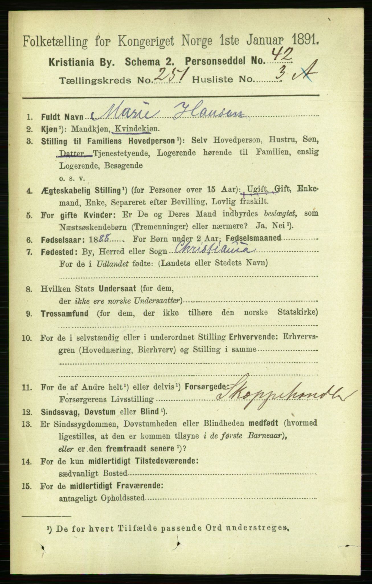 RA, 1891 census for 0301 Kristiania, 1891, p. 153106