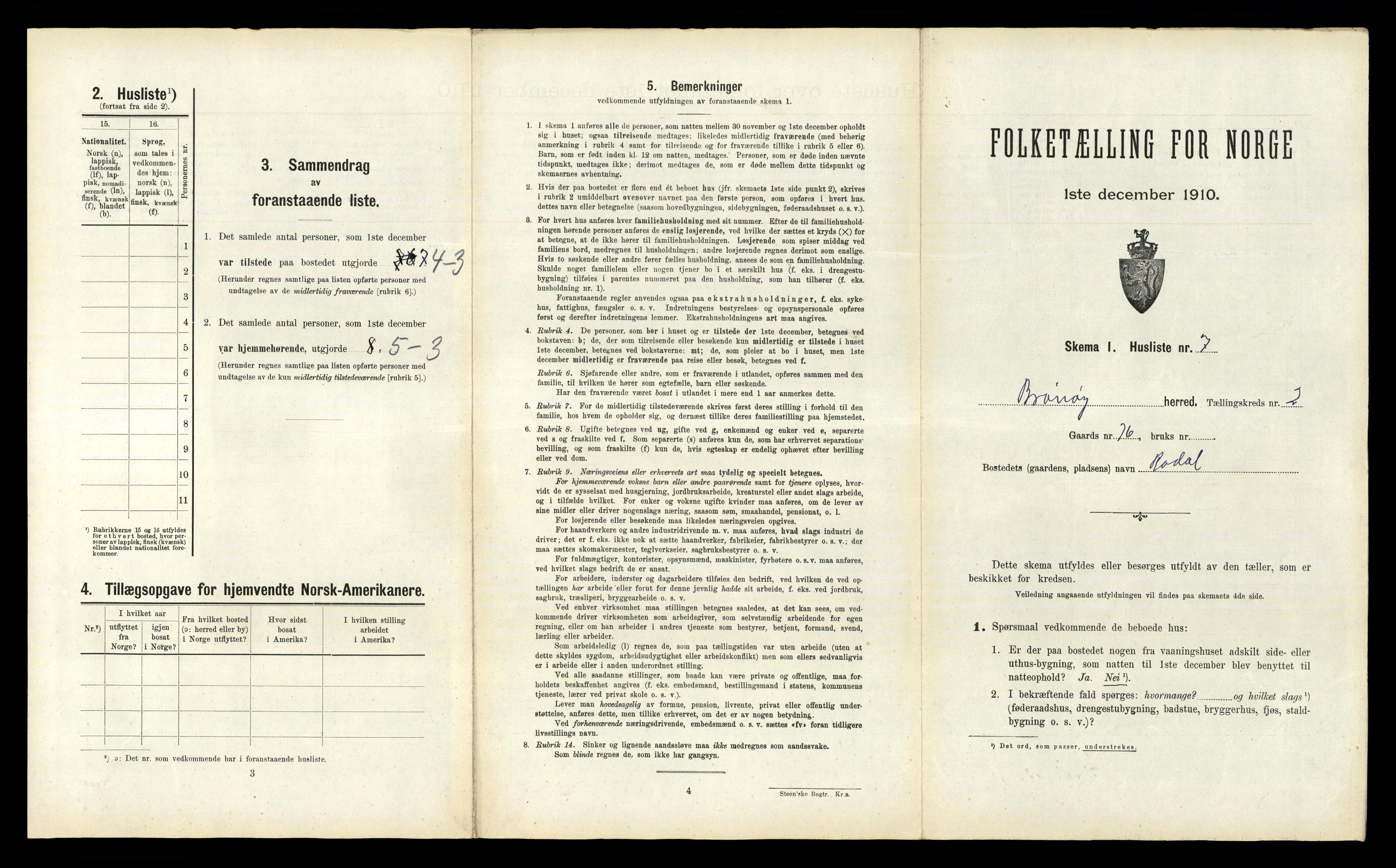 RA, 1910 census for Brønnøy, 1910, p. 137