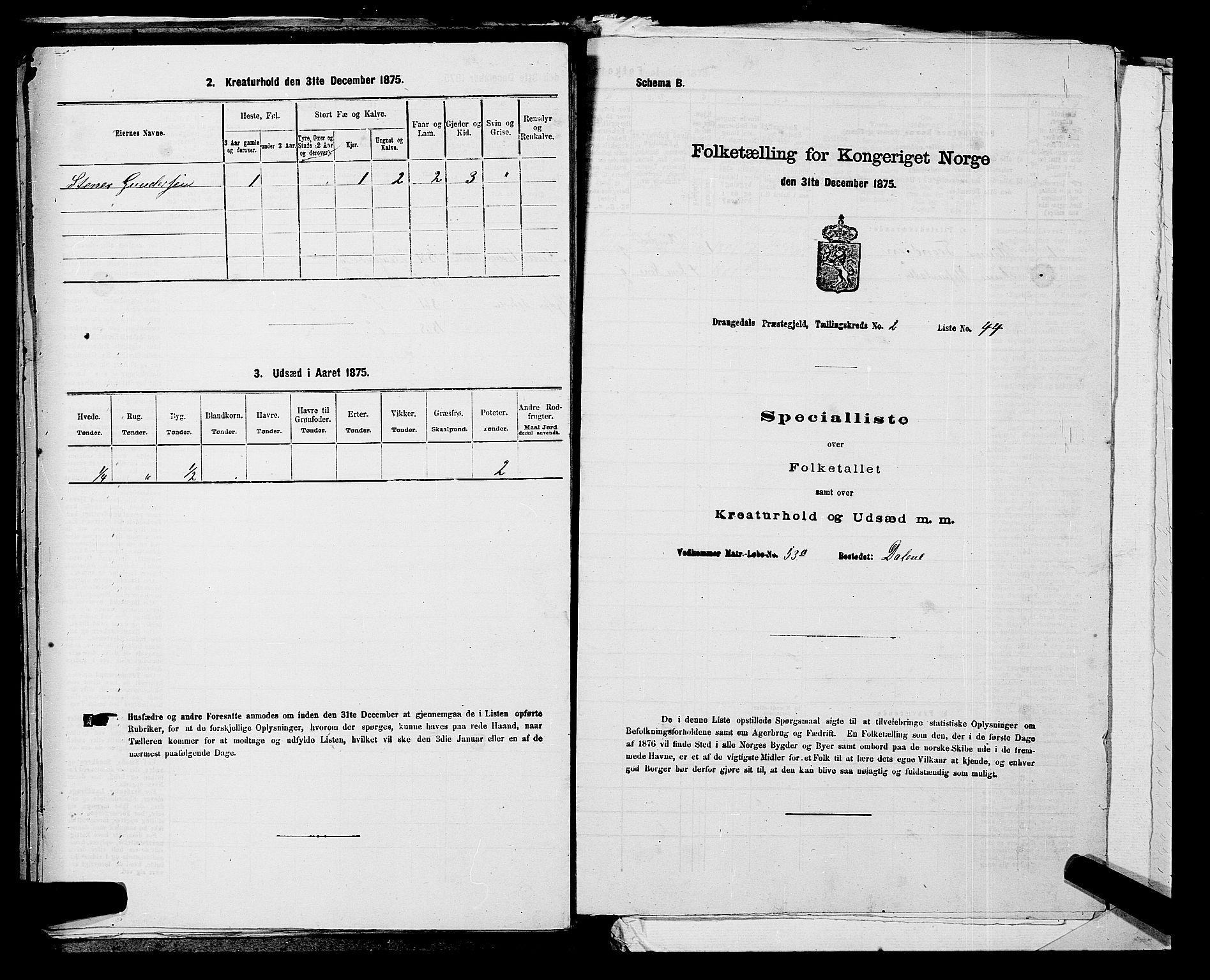SAKO, 1875 census for 0817P Drangedal, 1875, p. 323