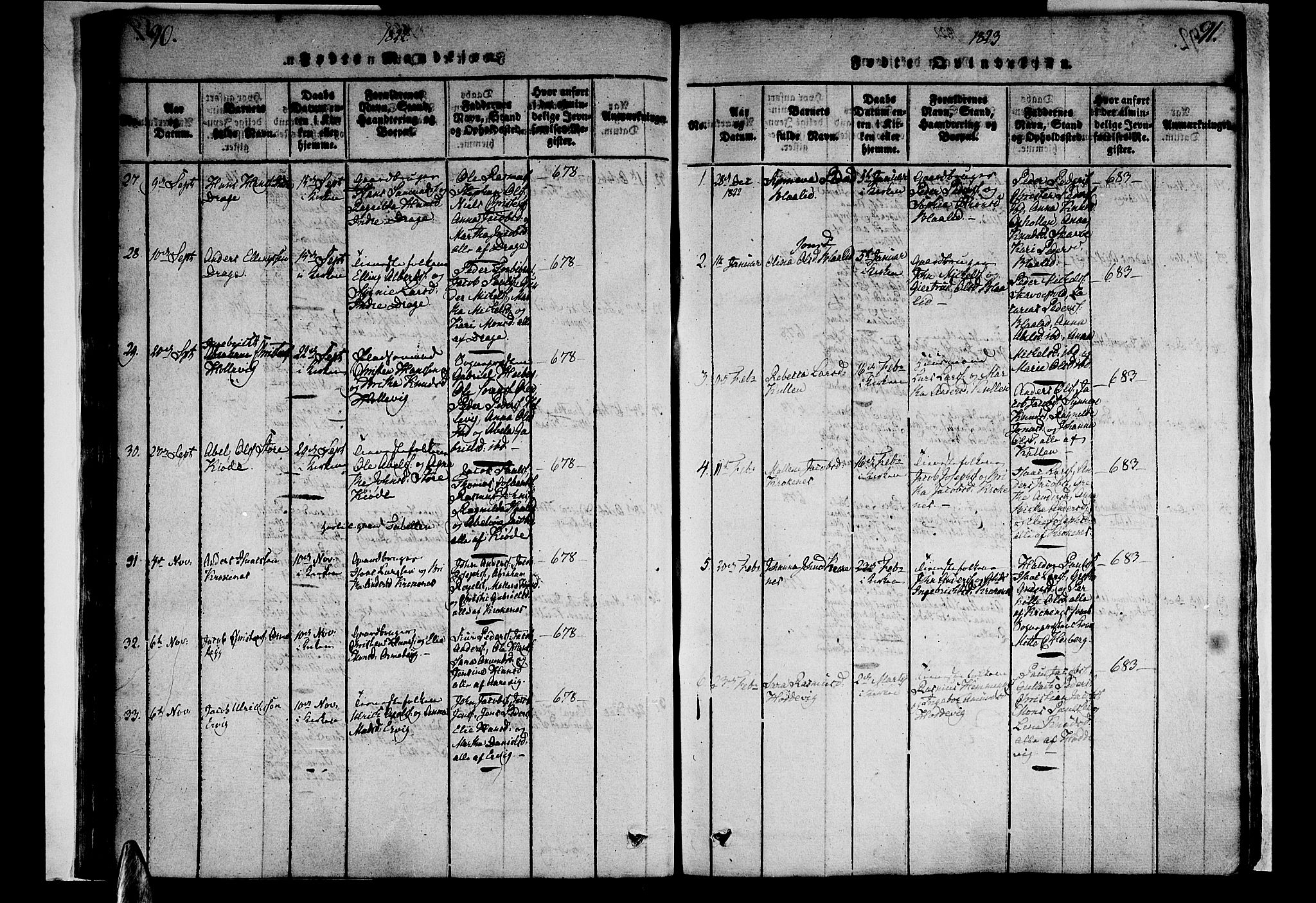 Selje sokneprestembete, AV/SAB-A-99938/H/Ha/Haa/Haaa: Parish register (official) no. A 8, 1816-1828, p. 90-91