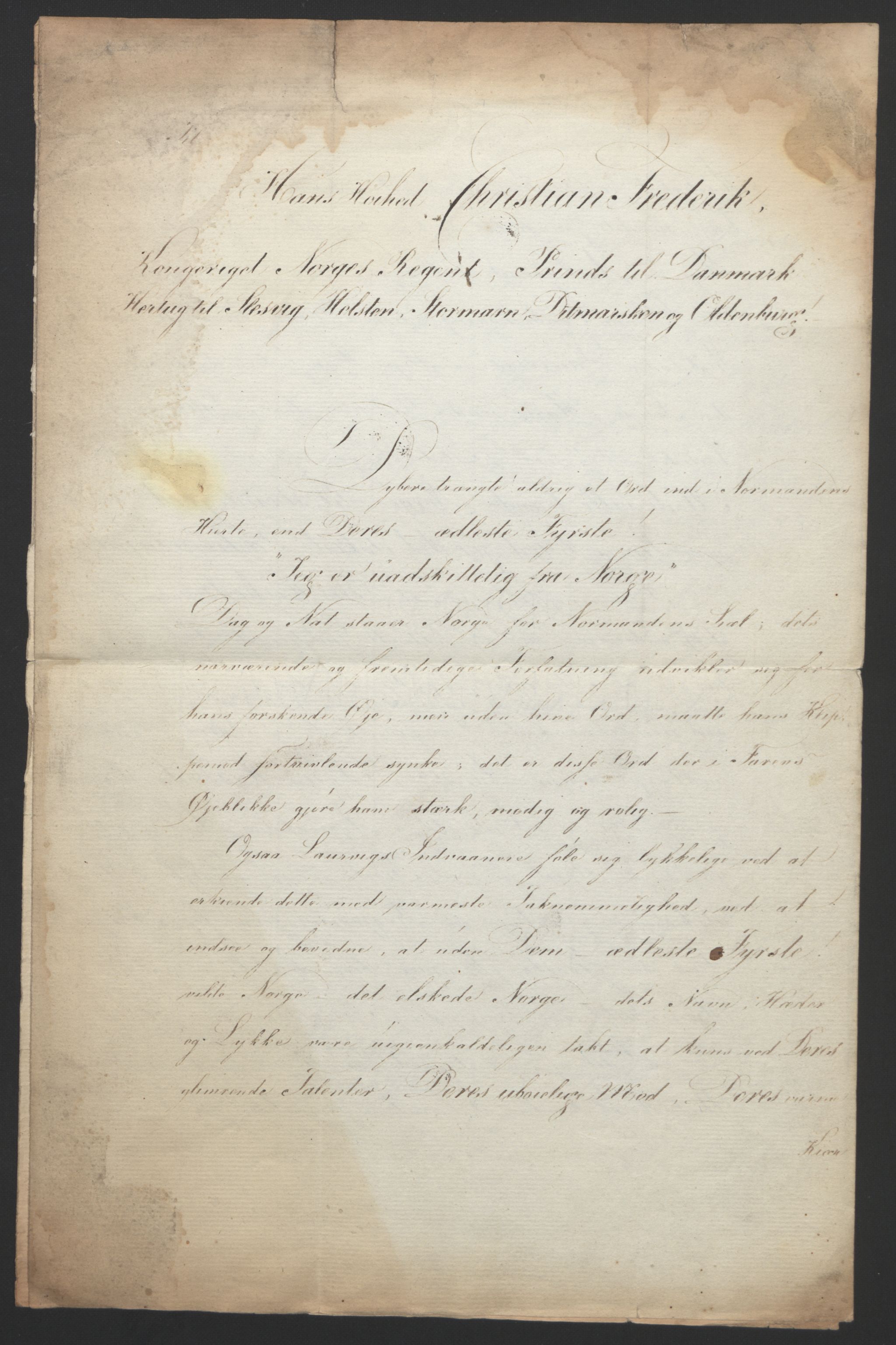 Statsrådssekretariatet, RA/S-1001/D/Db/L0007: Fullmakter for Eidsvollsrepresentantene i 1814. , 1814, p. 30