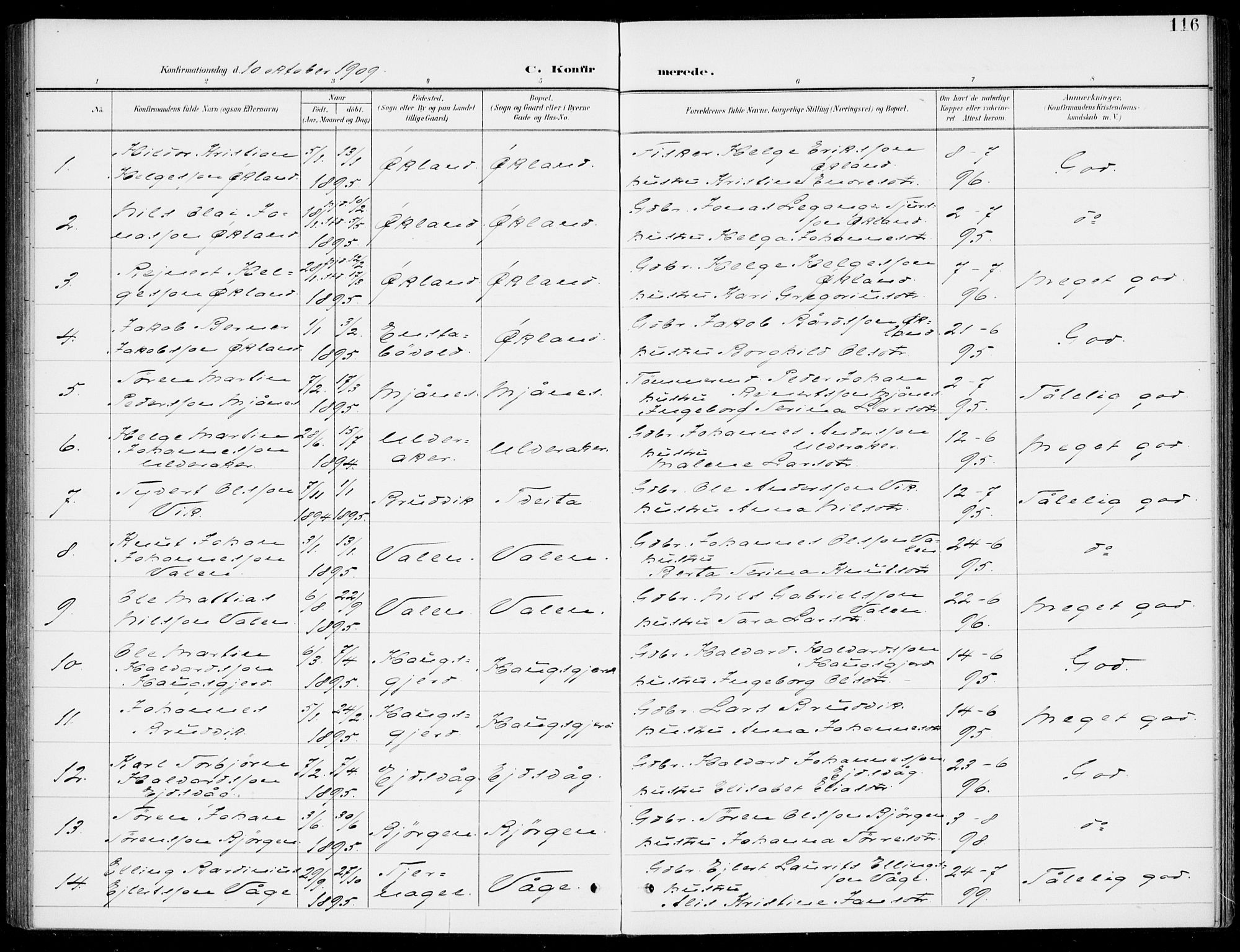 Sveio Sokneprestembete, AV/SAB-A-78501/H/Haa: Parish register (official) no. C 3, 1899-1916, p. 116