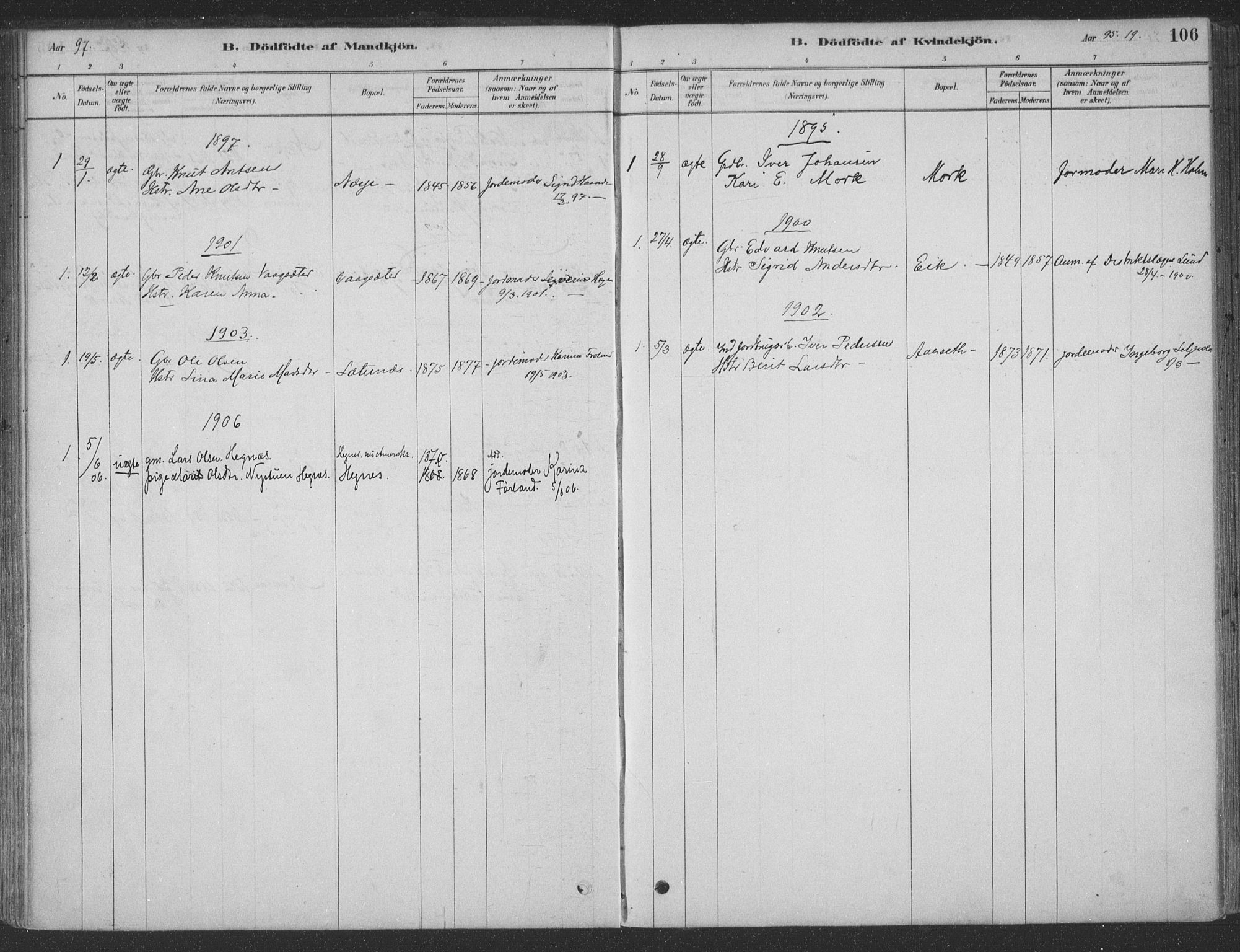 Ministerialprotokoller, klokkerbøker og fødselsregistre - Møre og Romsdal, SAT/A-1454/547/L0604: Parish register (official) no. 547A06, 1878-1906, p. 106