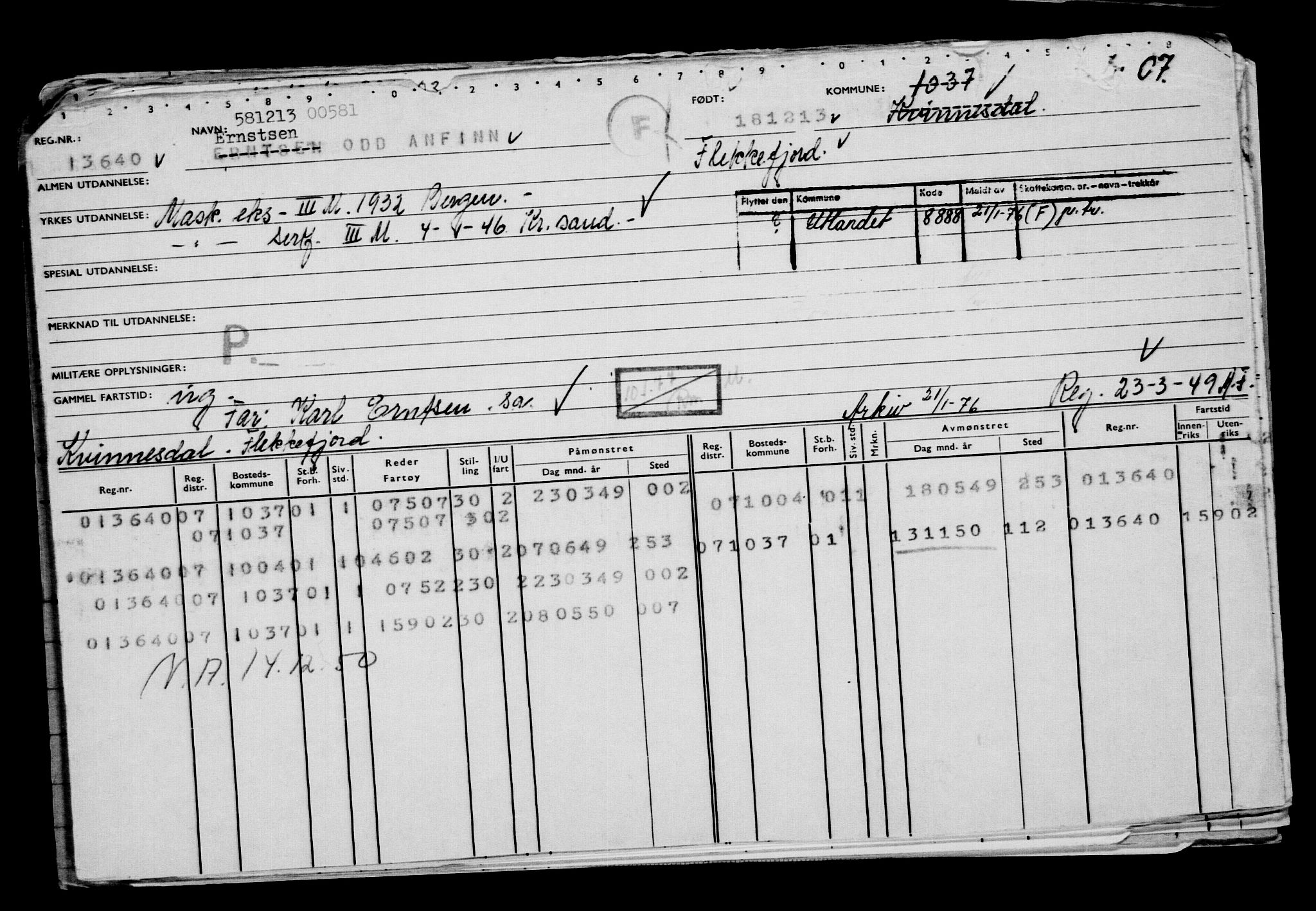 Direktoratet for sjømenn, RA/S-3545/G/Gb/L0117: Hovedkort, 1913-1914, p. 262