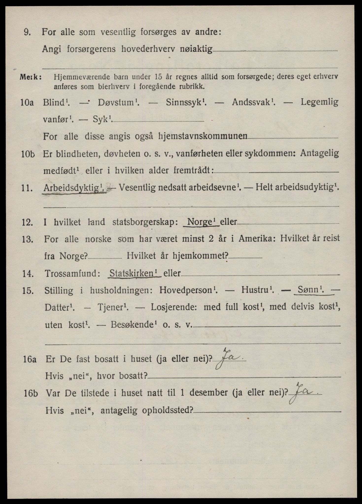 SAT, 1920 census for Borgund, 1920, p. 9657