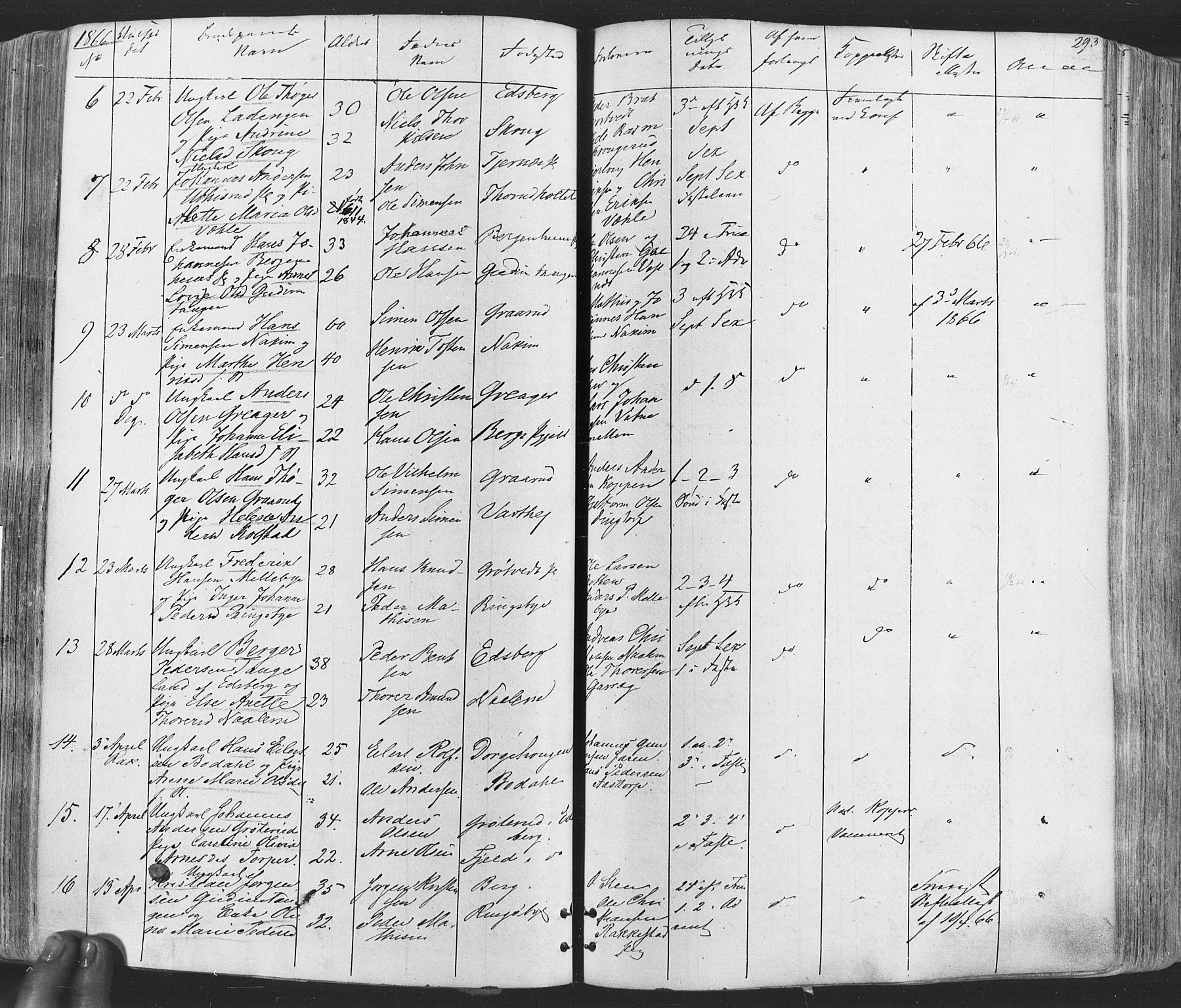 Rakkestad prestekontor Kirkebøker, SAO/A-2008/F/Fa/L0011: Parish register (official) no. I 11, 1862-1877, p. 293